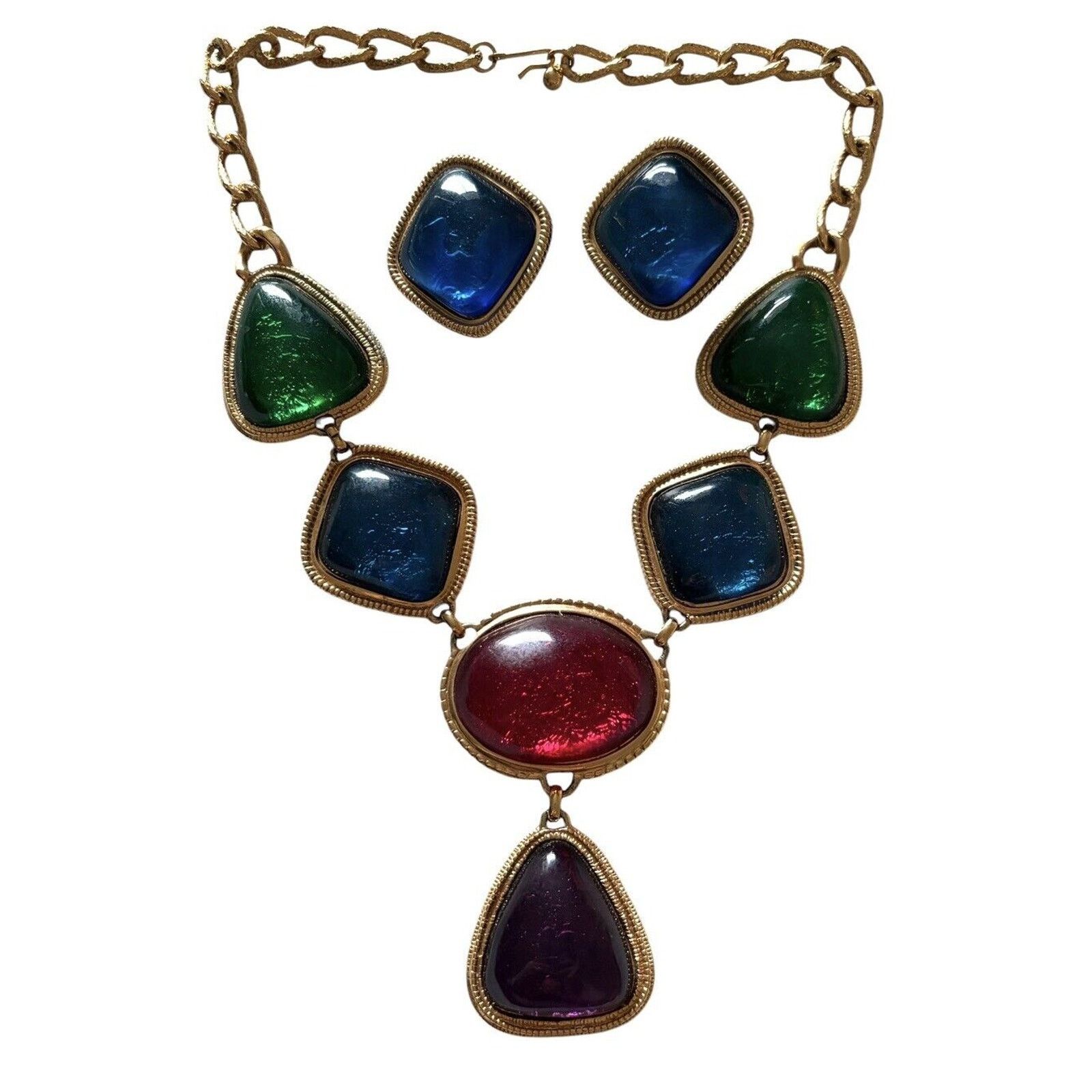 Kenneth Jay Lane KJL Avon Gripoix Necklace Earrings Book set