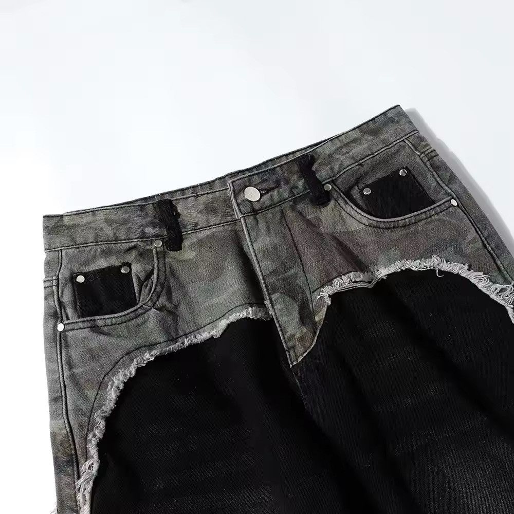 Jean Embroidery Washed Vintage Patchwork Camo Boot Cut Jeans Size US 30 / EU 46 - 7 Thumbnail