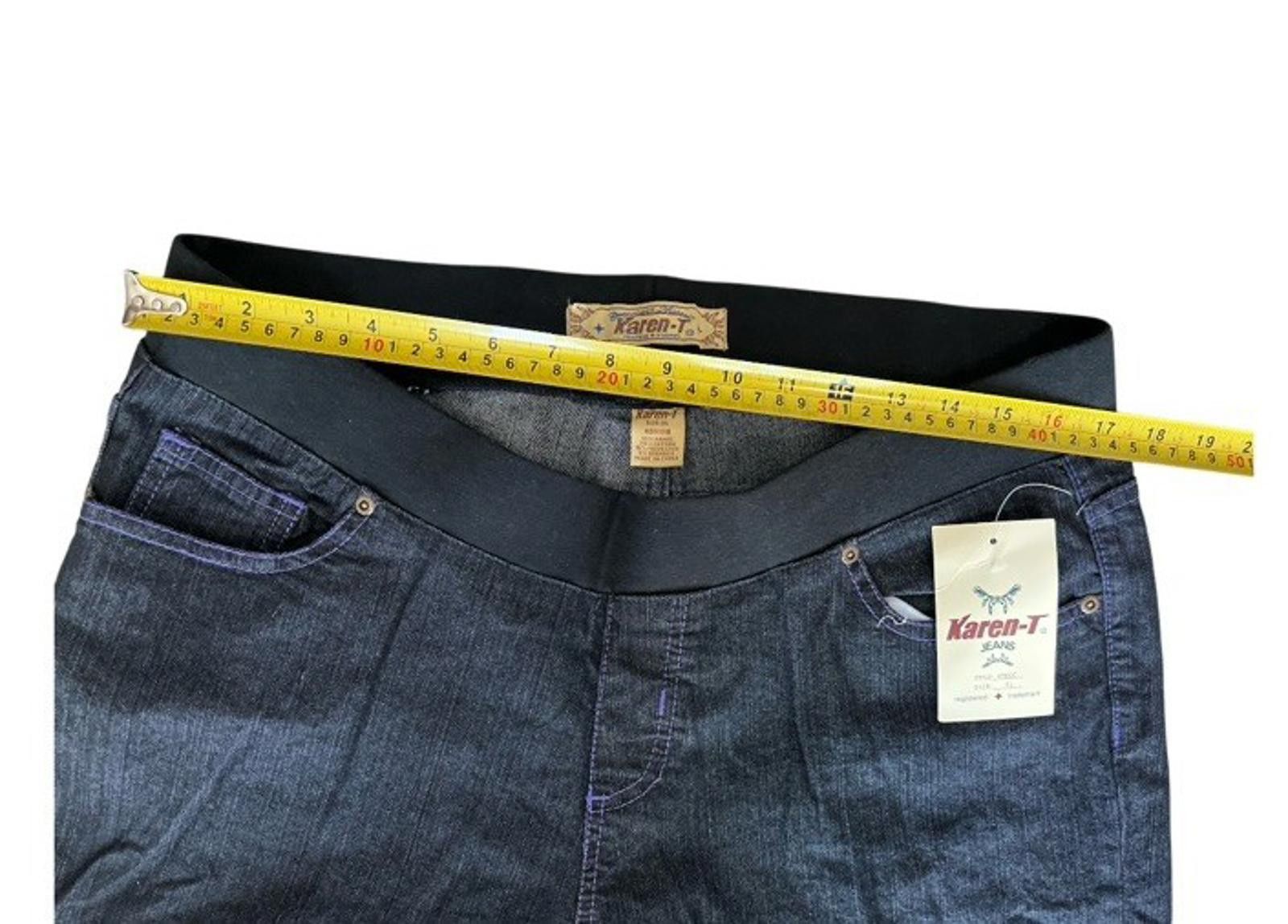 Designer Karen-T Cropped Pull-up Denim Jeans SZ XL Size 40" / US 18 - 4 Thumbnail