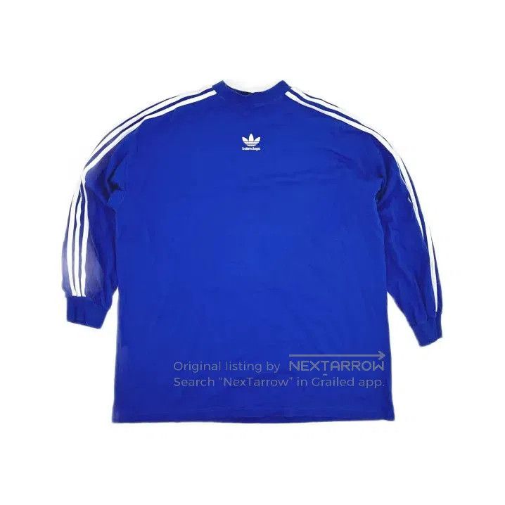Balenciaga Balenciaga x Adidas Blue Graphic Long Sleeve T. Size US M / EU 48-50 / 2 - 2 Thumbnail