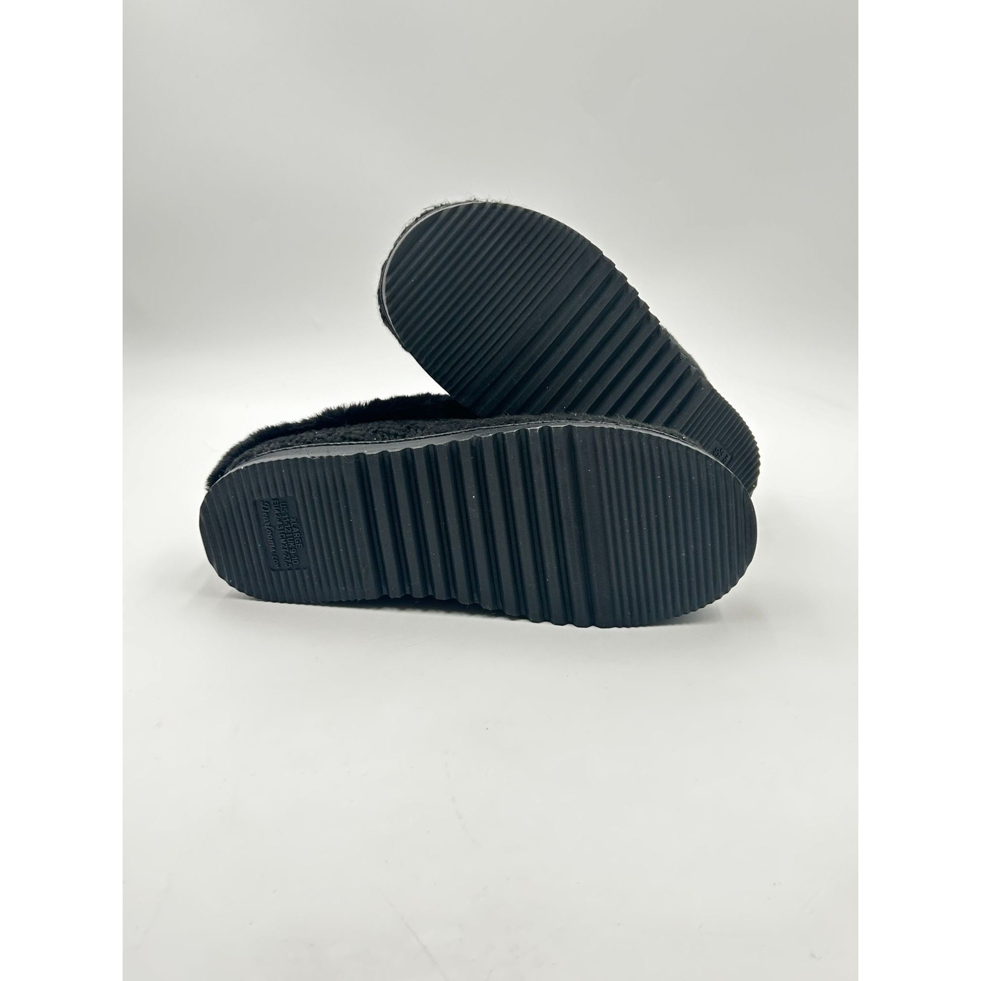 Other Dearfoams Memory Foam Slippers Womens 7-8 Black Faux Fur Cuf Size US 7 / IT 37 - 6 Thumbnail