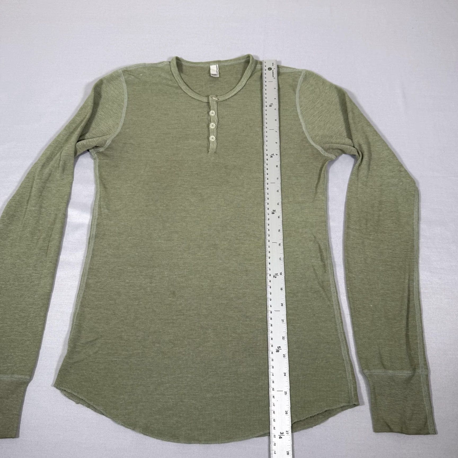 American Apparel American Apparel Shirt Men Small Green Thermal Henley T-Shirt Size US S / EU 44-46 / 1 - 5 Thumbnail