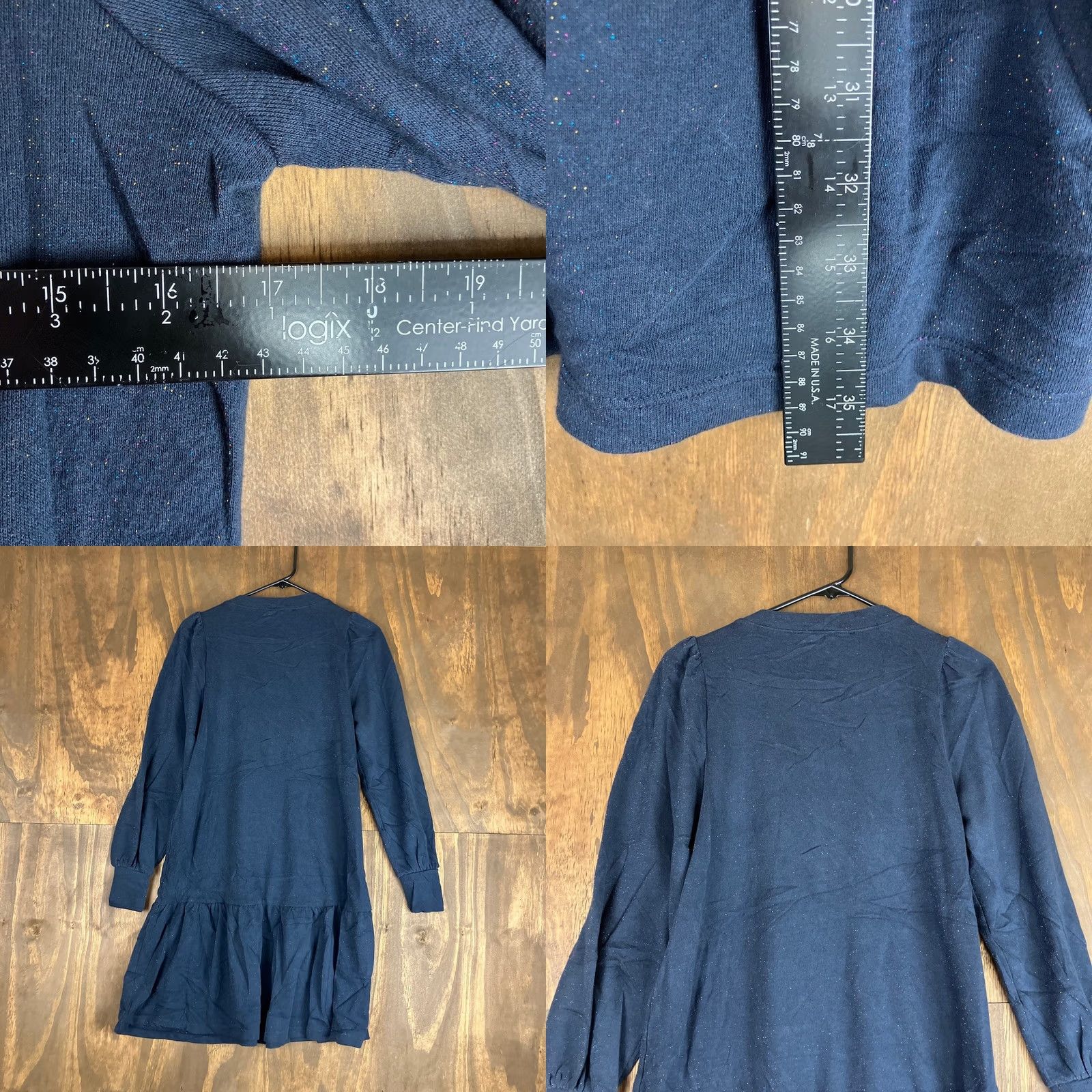 Loft LOFT Womens Sweater Dress Blue Metallic Long Sleeve Pullover S Midi Dress Crew Neck Size S / US 4 / IT 40 - 8 Thumbnail
