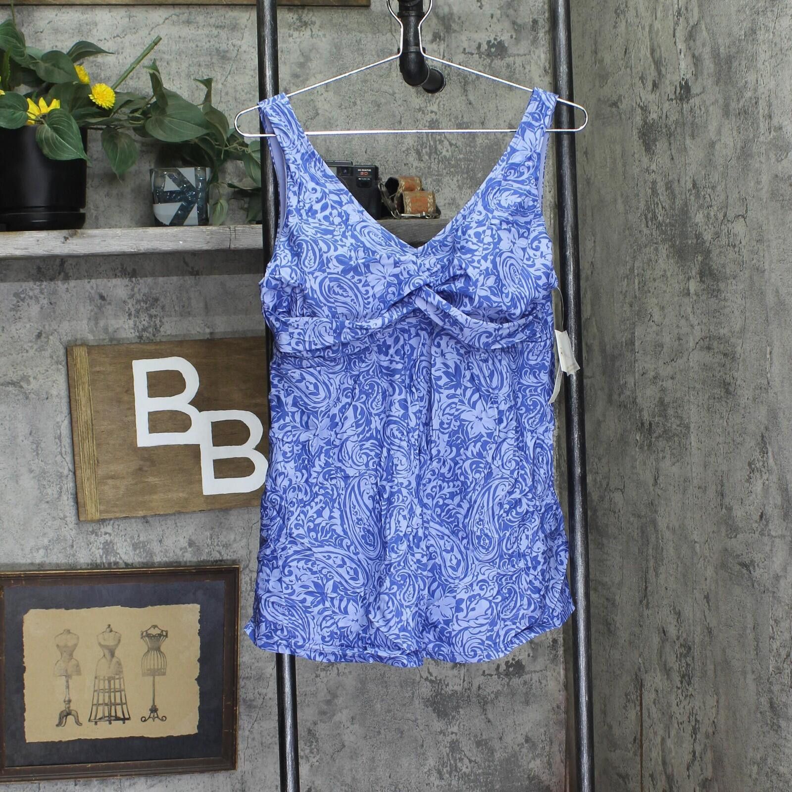 Other Nwt Raisins Plus Printed Swimdress One Piece Slate Blue 14w Size ONE SIZE - 1 Thumbnail