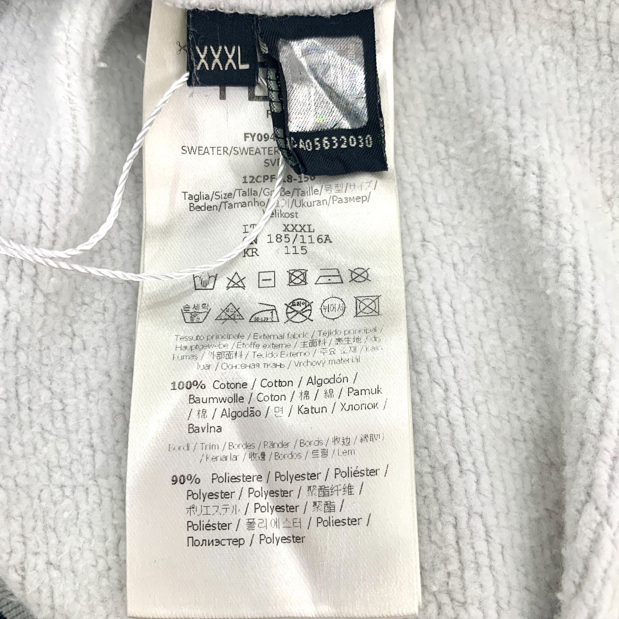 Fendi Fendi Mens White Sweatshirt With Iconic Bag Bug Eyes Size US L / EU 52-54 / 3 - 7 Thumbnail