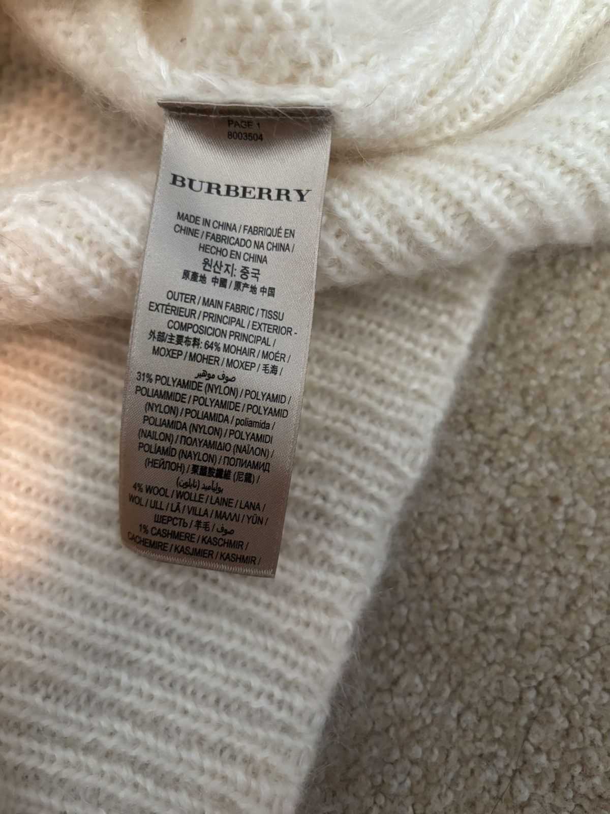 Burberry Burberry Osbourne Crewneck Sweater Wool Knit Logo Sweater Size US XL / EU 56 / 4 - 5 Thumbnail