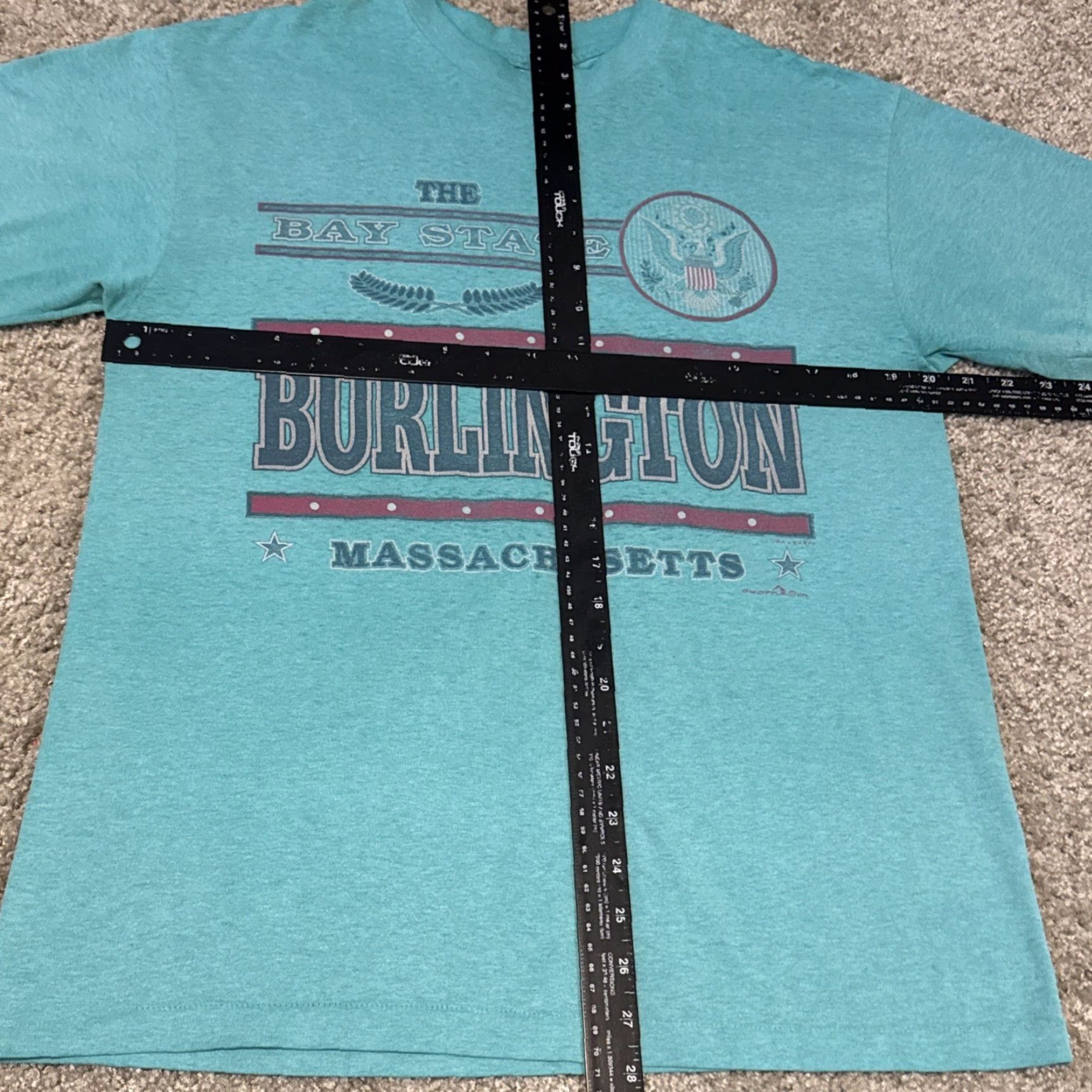 Hanes VINTAGE Bay State Teal Blue Paper Thin T-Shirt Burlington Massachusetts Hanes L Men Blues Bay State 1983 80s Size US L / EU 52-54 / 3 - 6 Thumbnail