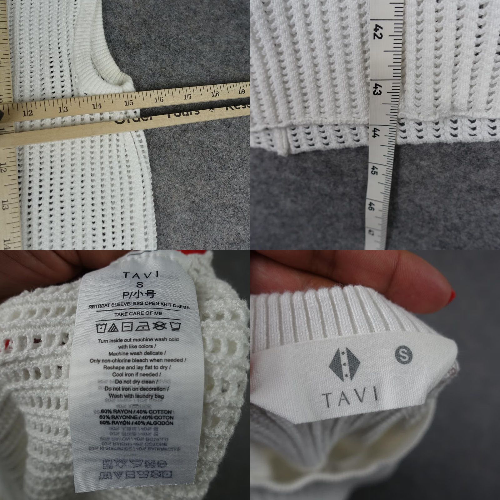 Tavik TAVI Dress Maxi Tank White Open Knit Sleeveless Midi Casual Summer Beach Womens S Small Size S / US 4 / IT 40 - 8 Thumbnail