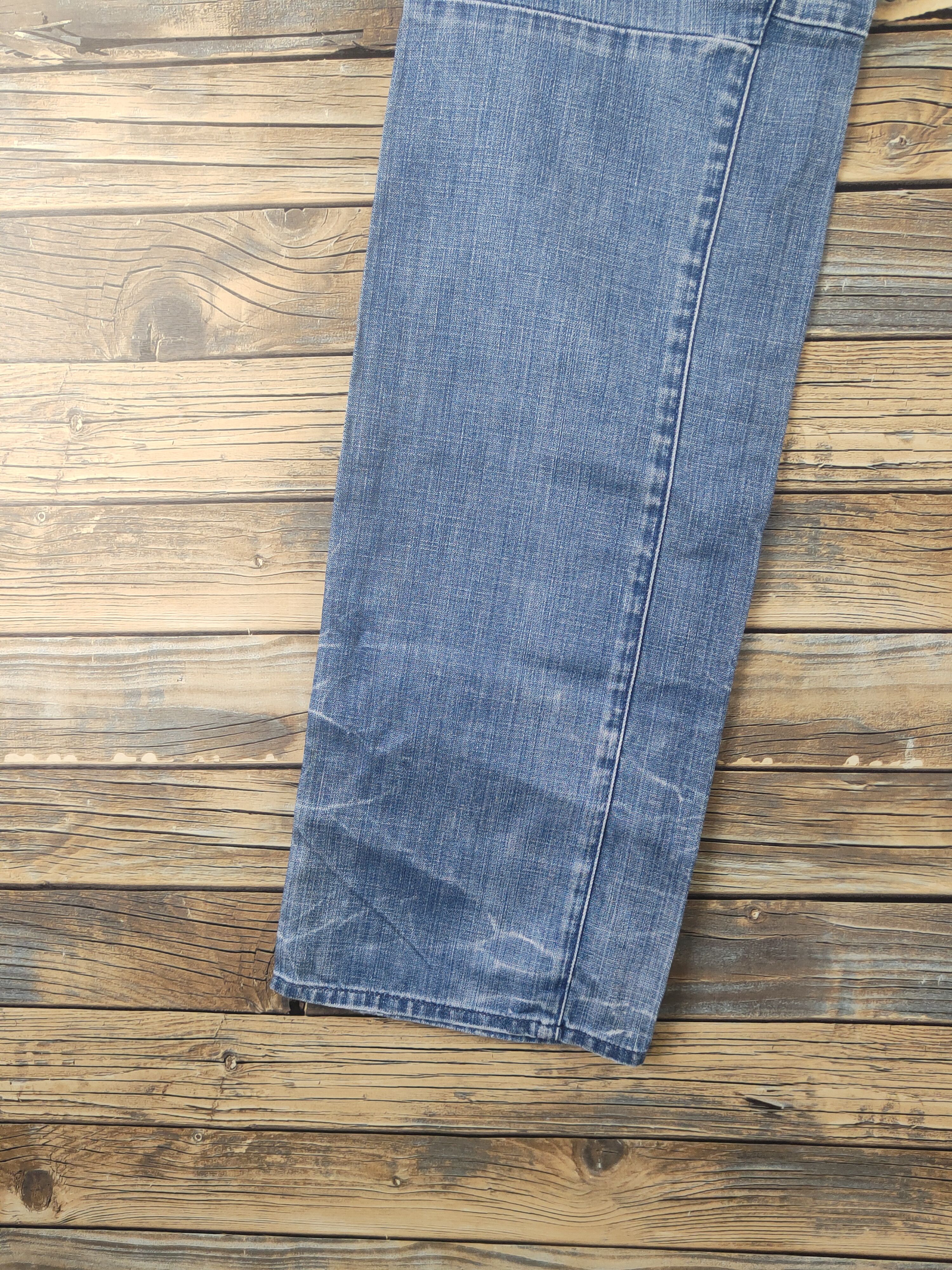Japanese Brand DL Bartack Blue Distressed Ripped Jeans #1898 Size US 34 / EU 50 - 9 Thumbnail