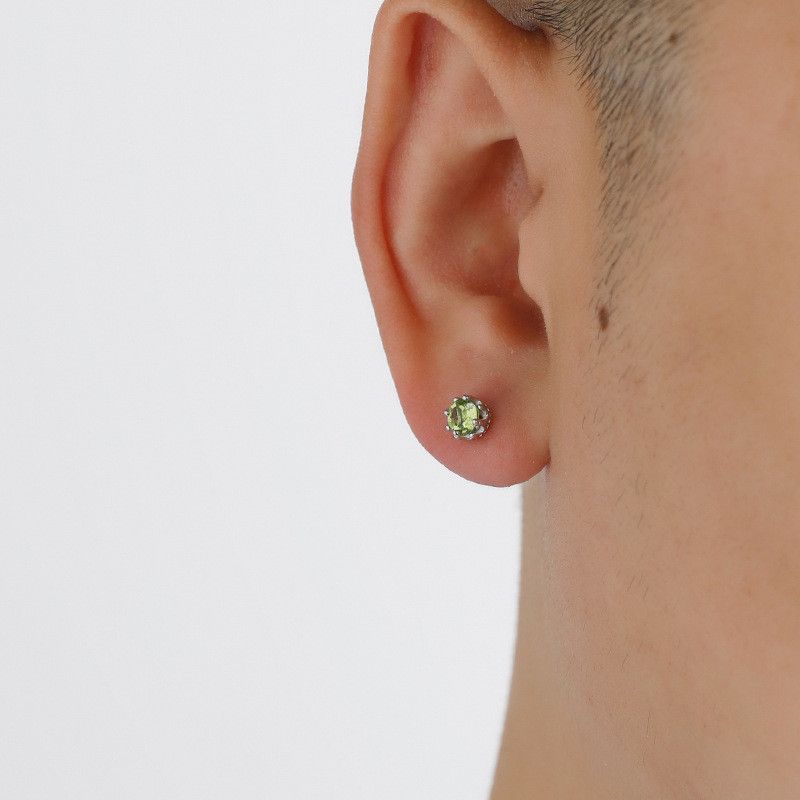 Jewelry × Sterling Silver Stone New Trend Earrings One Pairs Chrome Jewelry Size ONE SIZE - 1 Thumbnail