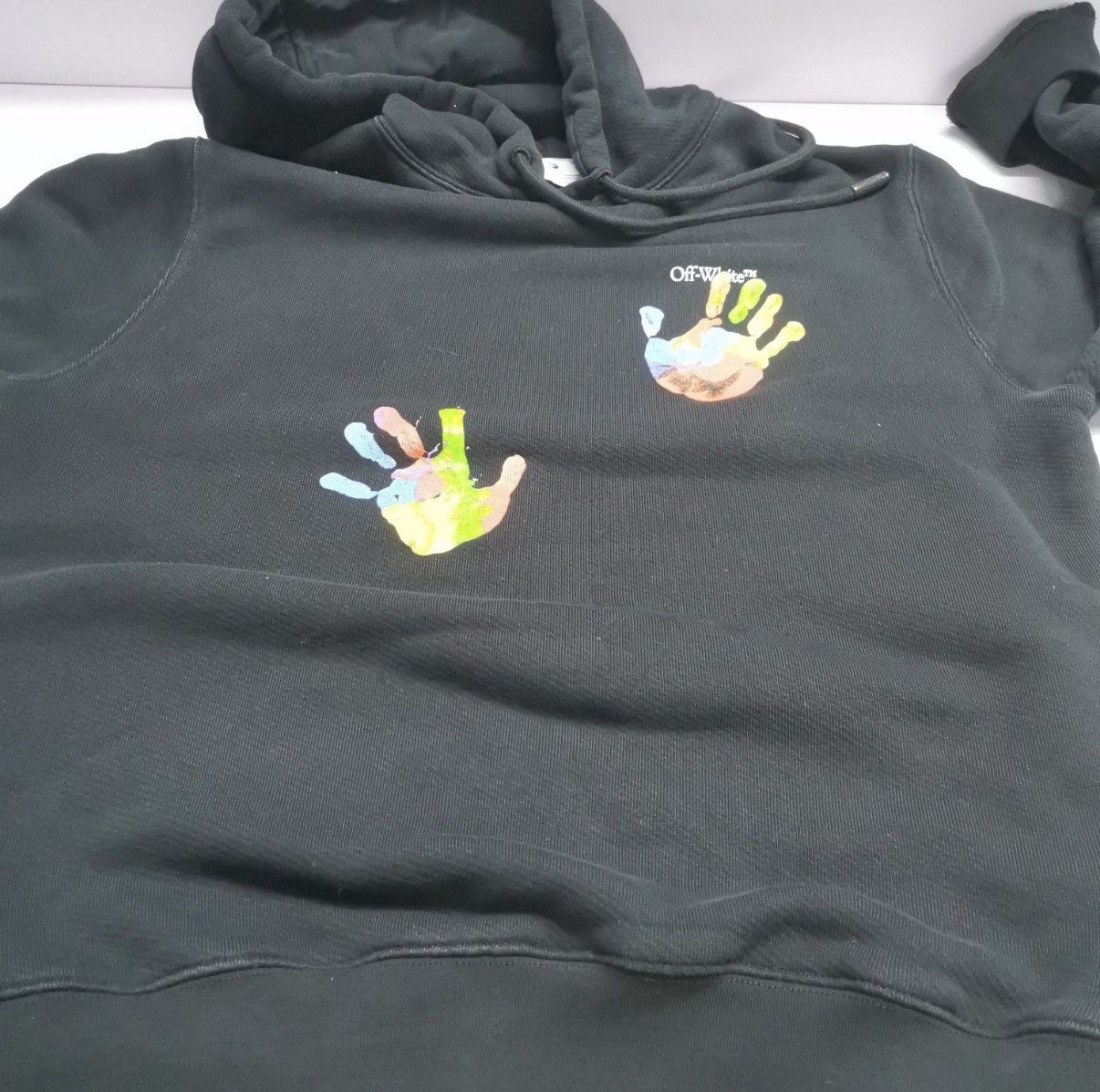 Off-White Off-White Hand-Print Drawstring Hoodie Size S / US 4 / IT 40 - 7 Thumbnail
