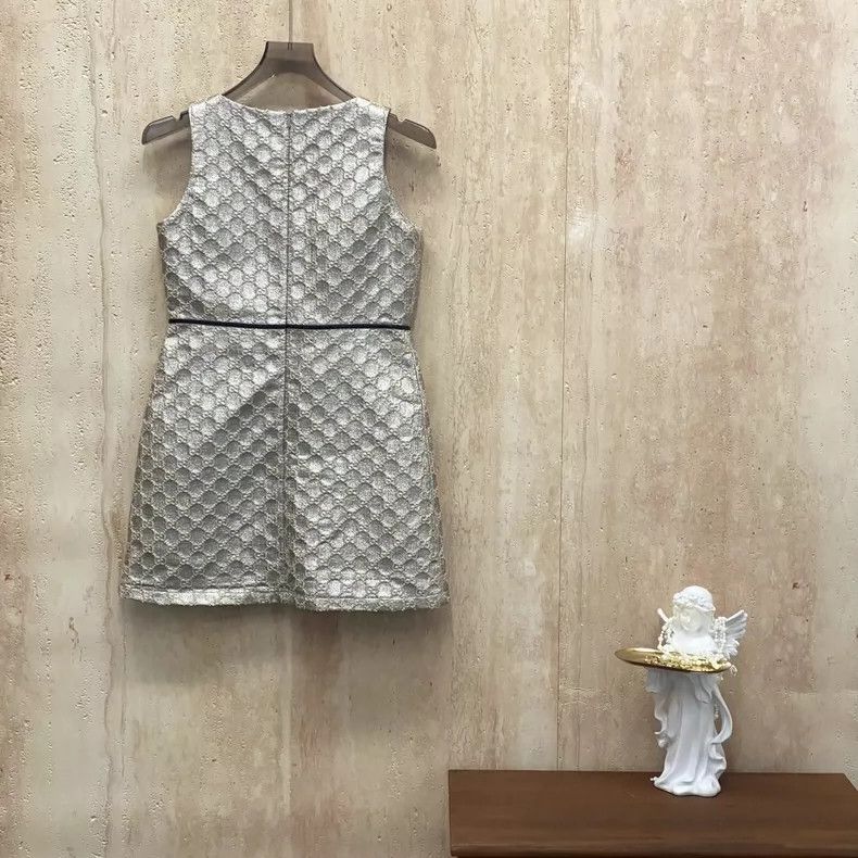 Gucci Gucci Champagne gold old flower full-print dress 2504-Nexta Size S / US 4 / IT 40 - 2 Thumbnail