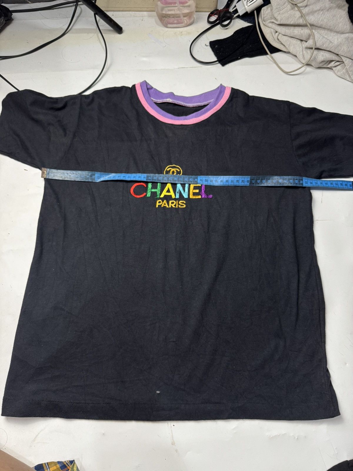 Vintage Vintage Embroidered Both Chanel Tees Size US M / EU 48-50 / 2 - 10 Thumbnail