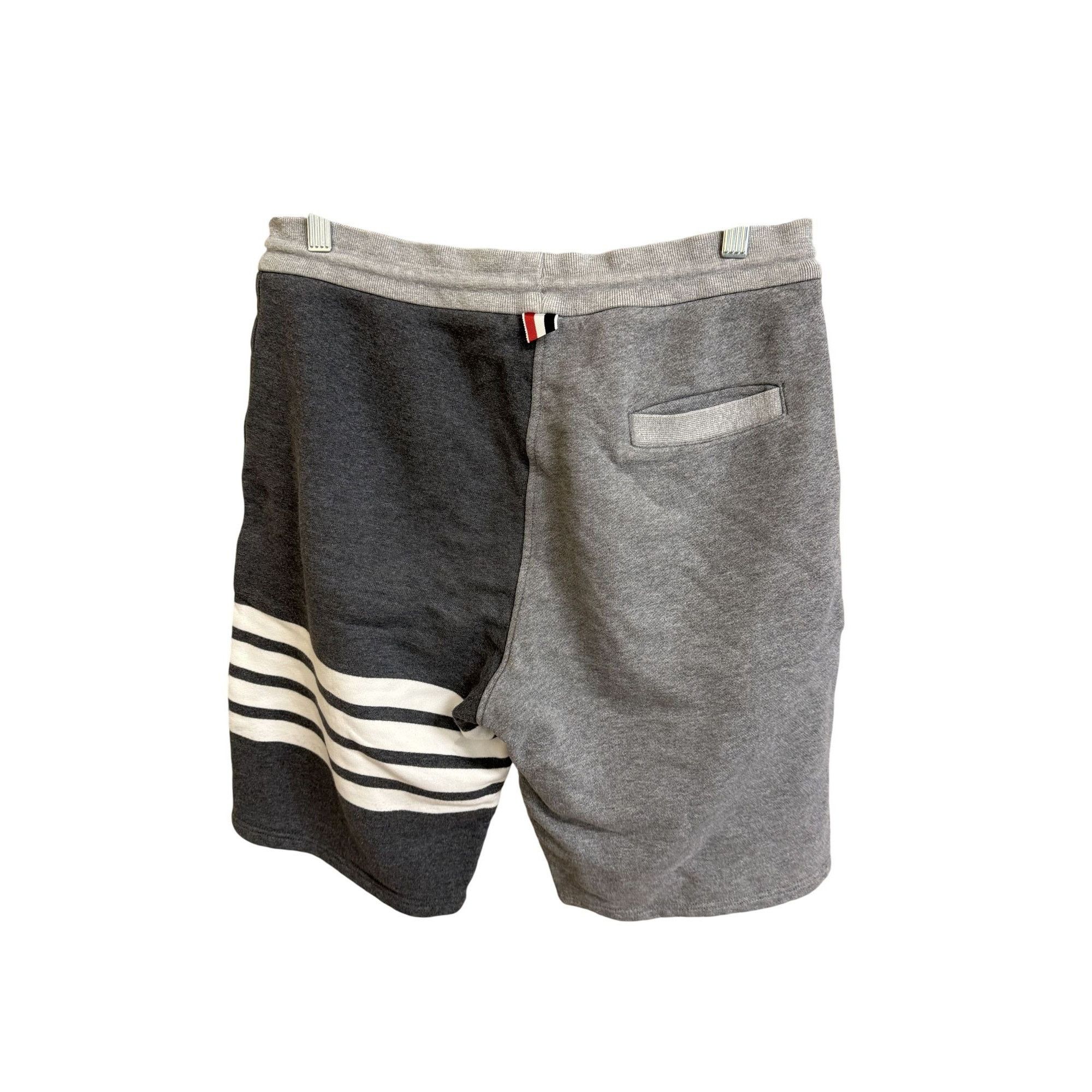 Thom Browne Thom Browne Mens Striped Sweat Shorts Size 1 Gray & Navy Cot Size US 36 / EU 52 - 2 Thumbnail