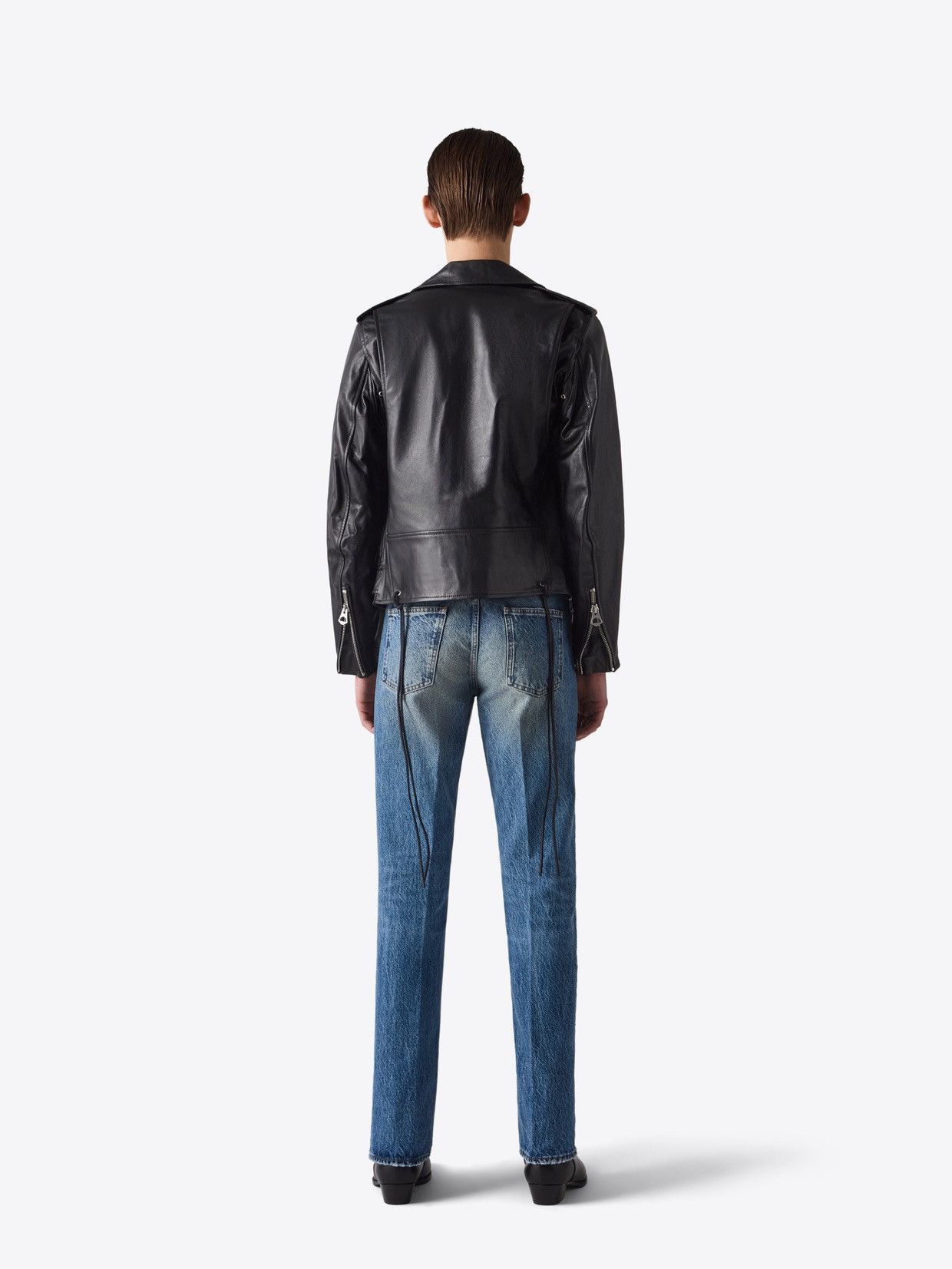 Blk Dnm Leather jacket 15. Biker jacket. Size 48 medium Size US M / EU 48-50 / 2 - 6 Thumbnail