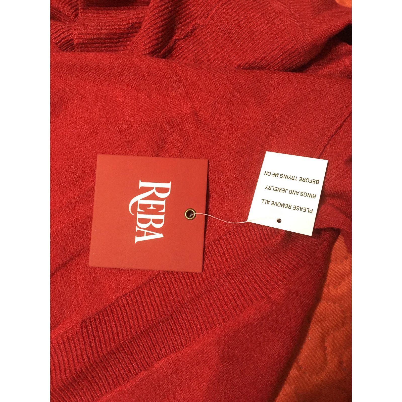 Other NWT Reba Large Red Turtleneck Cowl Neck Sweater Size L / US 10 / IT 46 - 3 Thumbnail