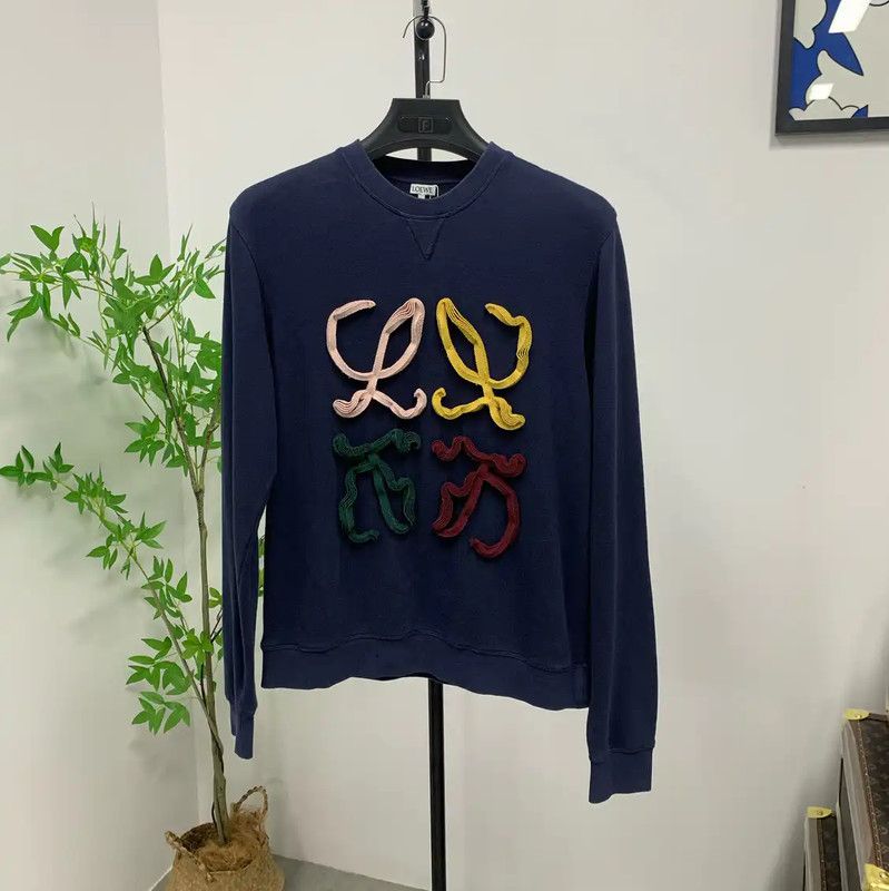 Loewe Loewe Blue Cotton Men's Sweatshirt 0089 Size US L / EU 52-54 / 3 - 1 Thumbnail