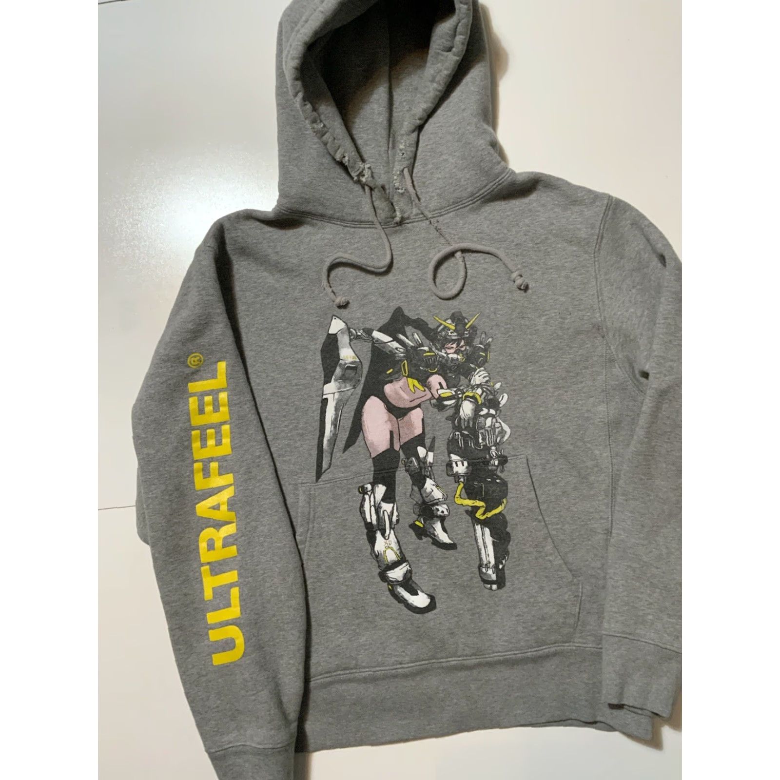 Vintage Ultrafeel Mecha Anime Manga Robot Graphic Grey Pullover Sweatshirt Hoodie Sz. M Size US M / EU 48-50 / 2 - 3 Thumbnail