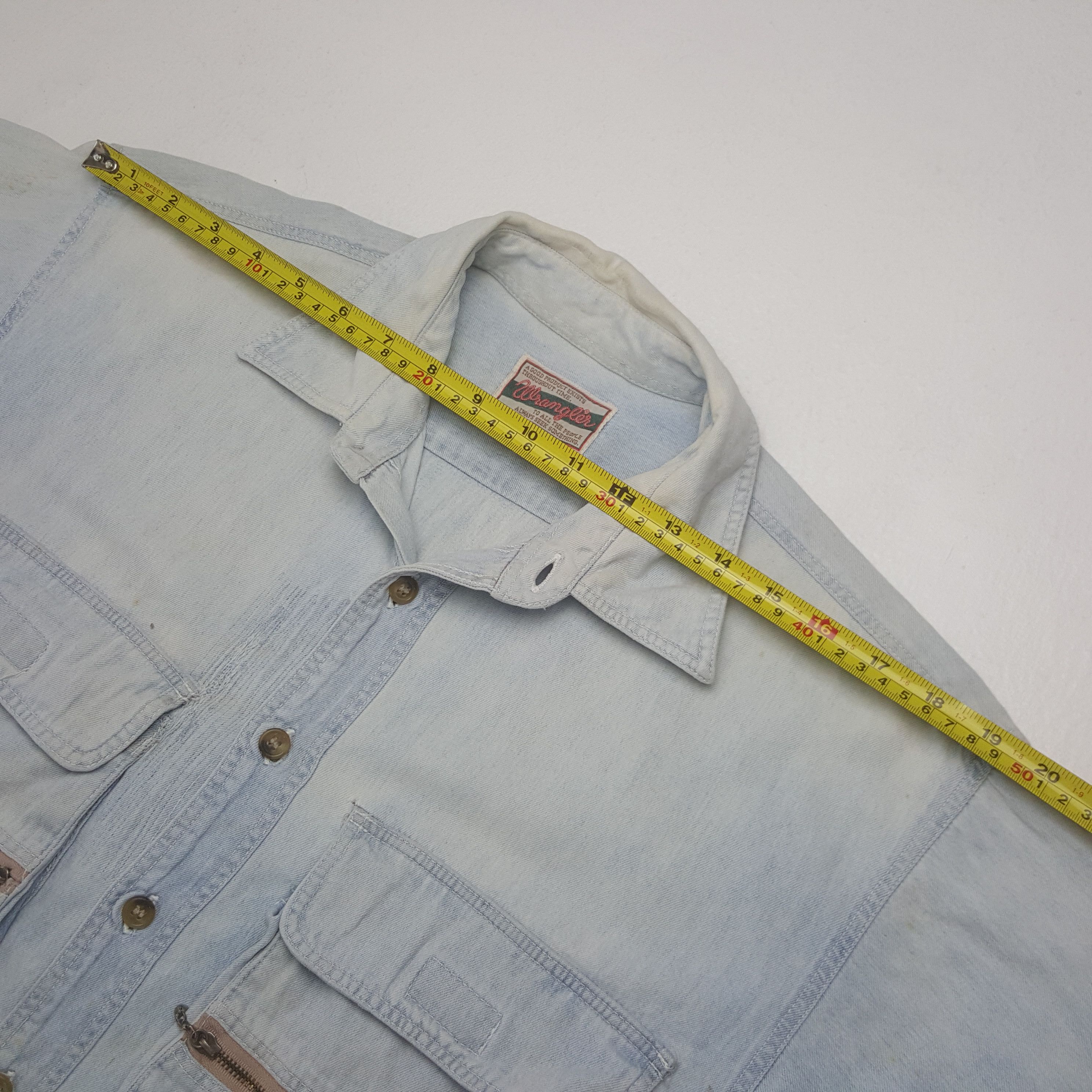 Wrangler Vintage Wrangler Double Pocket Denim Shirt Button Up C319N1 Size US L / EU 52-54 / 3 - 5 Thumbnail
