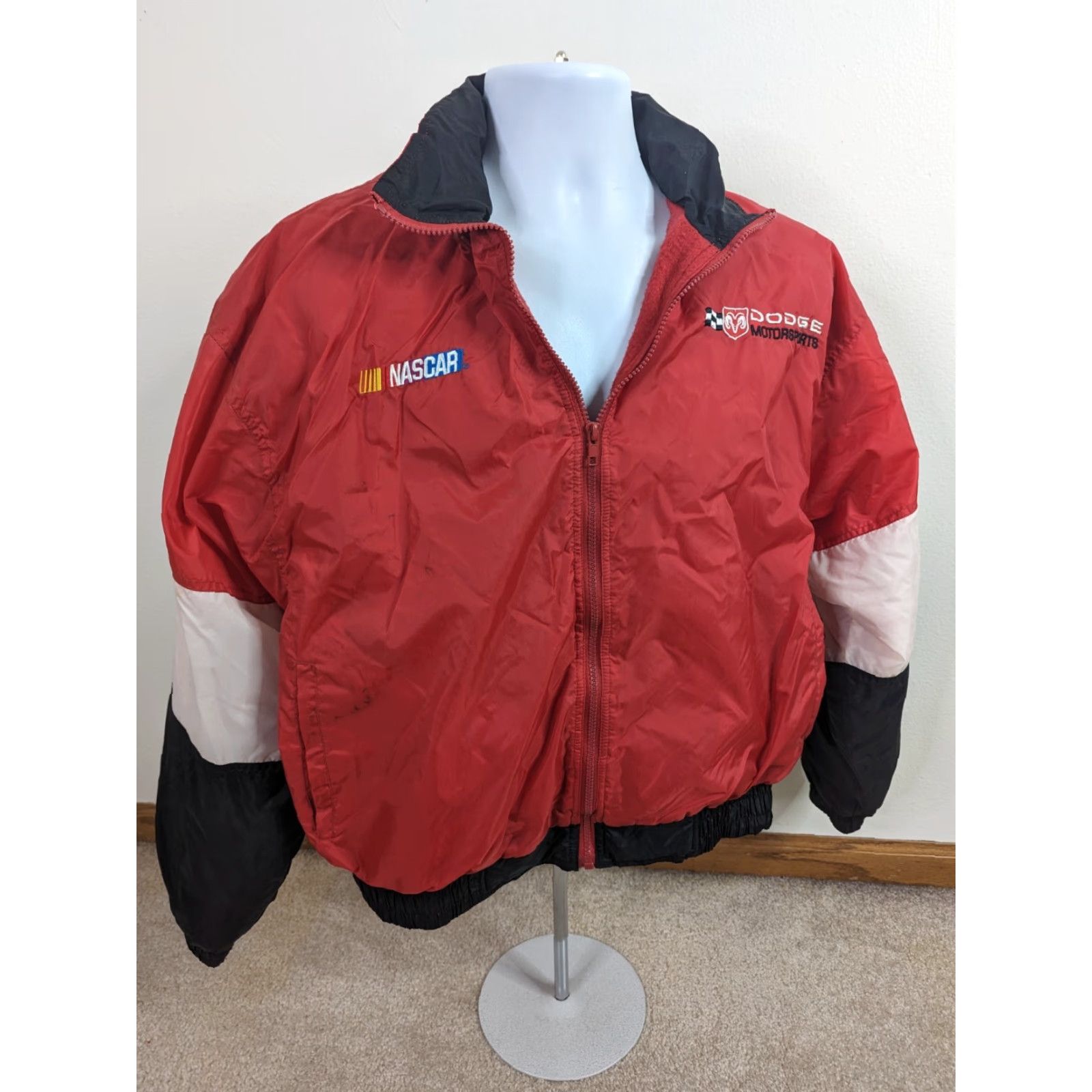 NASCAR Vintage Dodge Motorsports Bomber Jacket Racing 90s Nascar Men’s M Fleece Lined Size US M / EU 48-50 / 2 - 4 Thumbnail