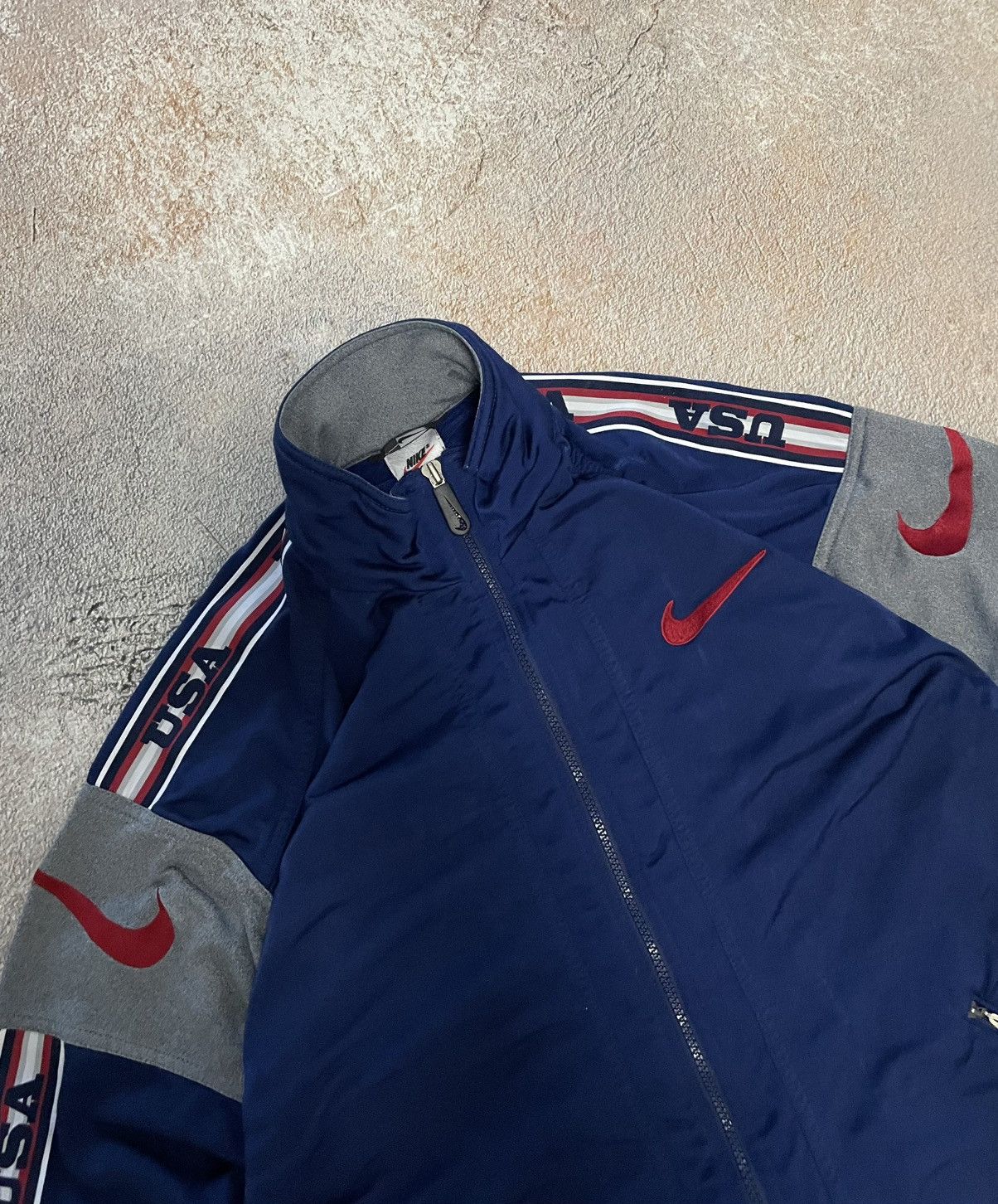 Nike Vintage Nike USA Double Swoosh Cotton Track Jacket Size US M / EU 48-50 / 2 - 3 Thumbnail