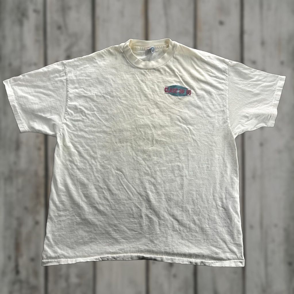 Hanes VINTAGE Hanes Beefy-T Class of 95 Shirt Adult XL White Graphic 90s Seniors Rule Mens Size US XL / EU 56 / 4 - 1 Thumbnail