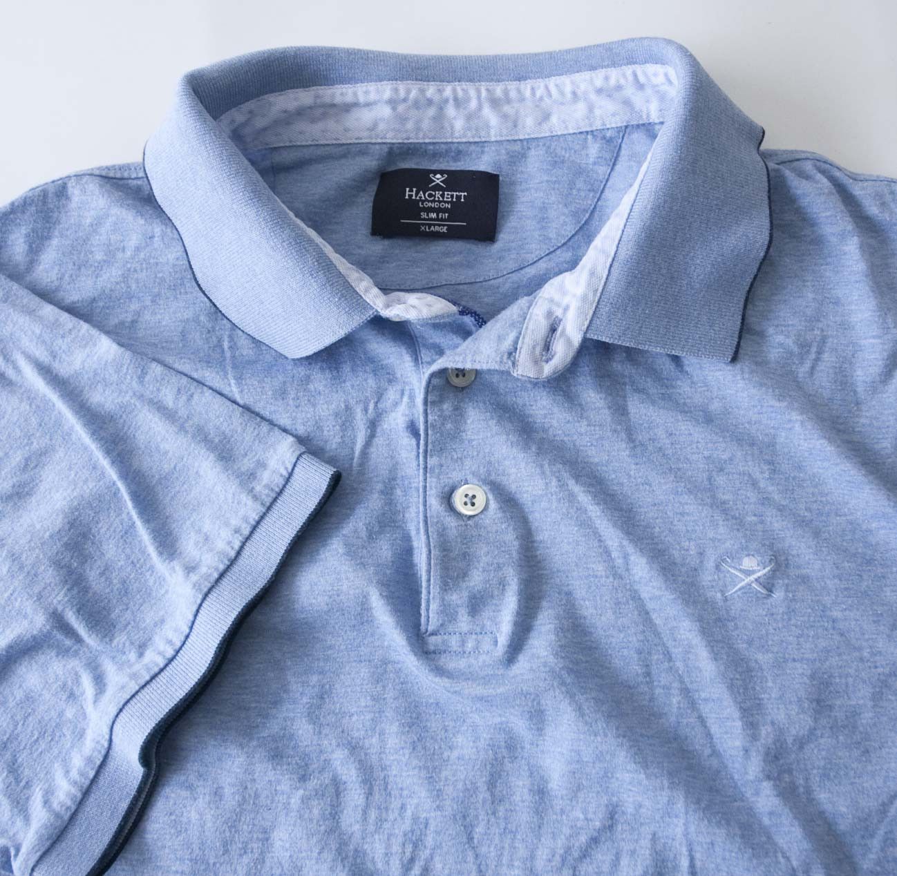 Hackett Hackett London Polo Slim Fit Size XL Pale Blue Size US XL / EU 56 / 4 - 3 Thumbnail