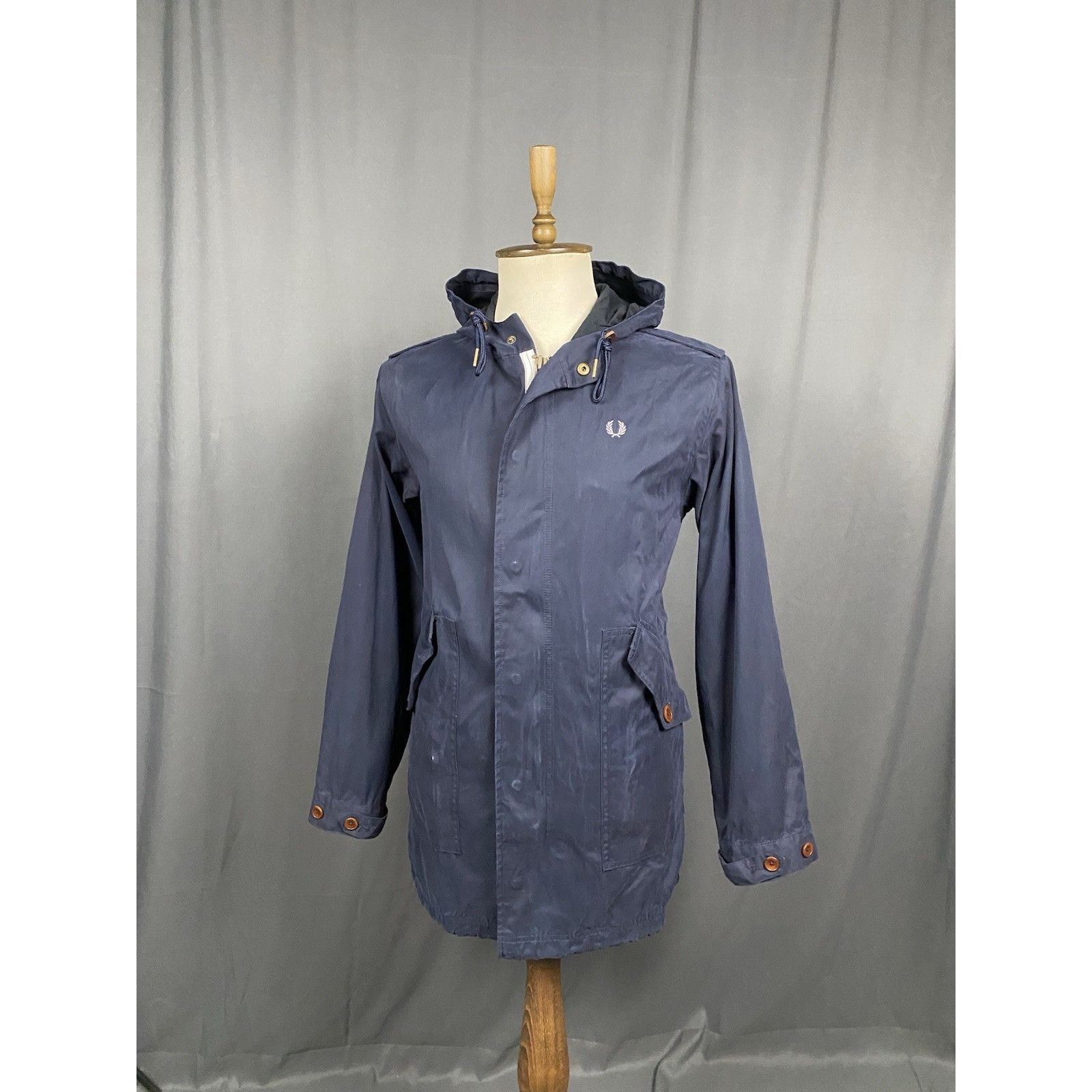Fred Perry Fred Perry Men's Bue Hooded Parka Jacket Size S Size US S / EU 44-46 / 1 - 2 Thumbnail