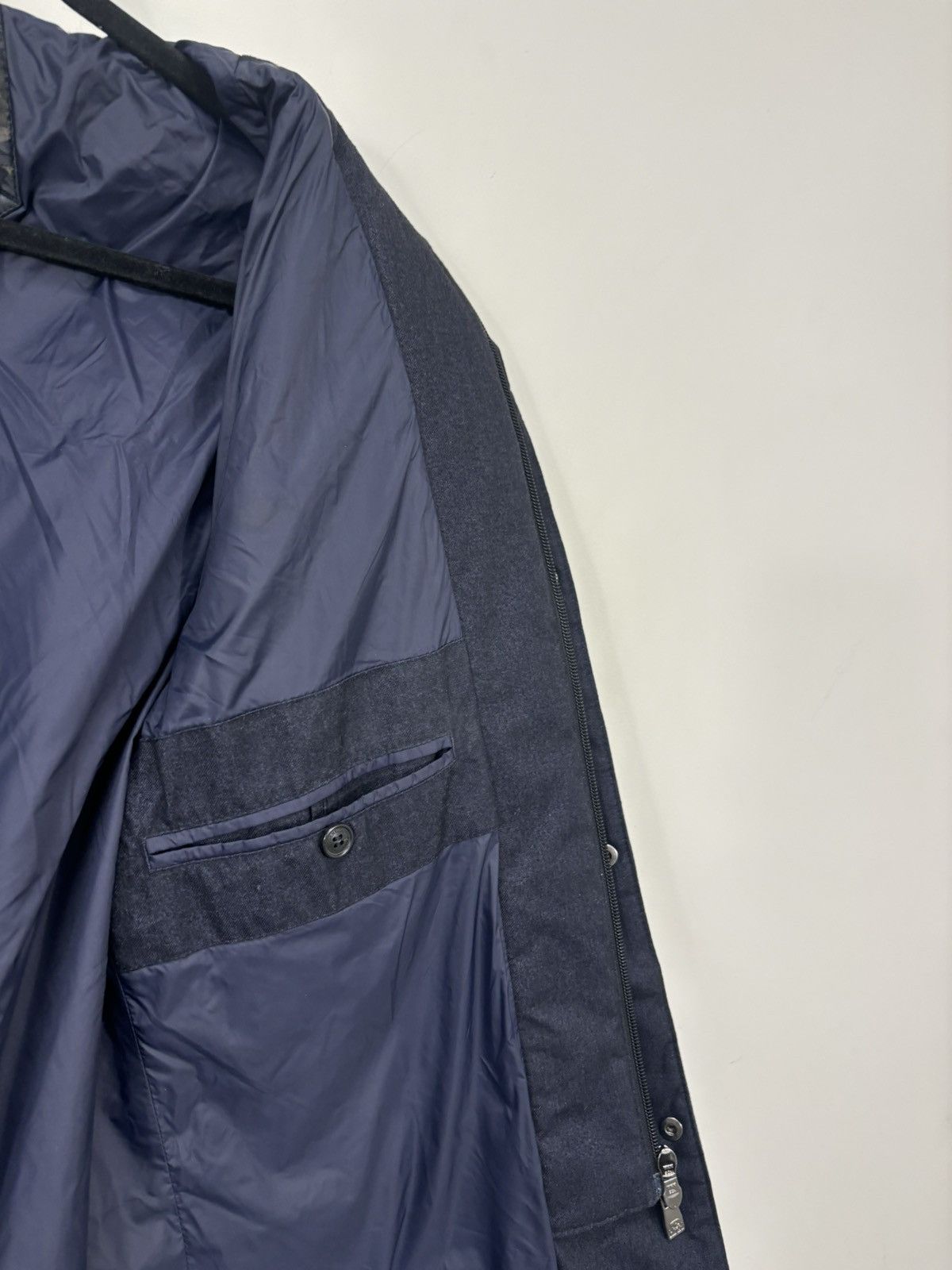 Corneliani Corneliani ID Men’s Navy Dual Closure Zip Snap Padded Jacket Size US M / EU 48-50 / 2 - 19 Thumbnail