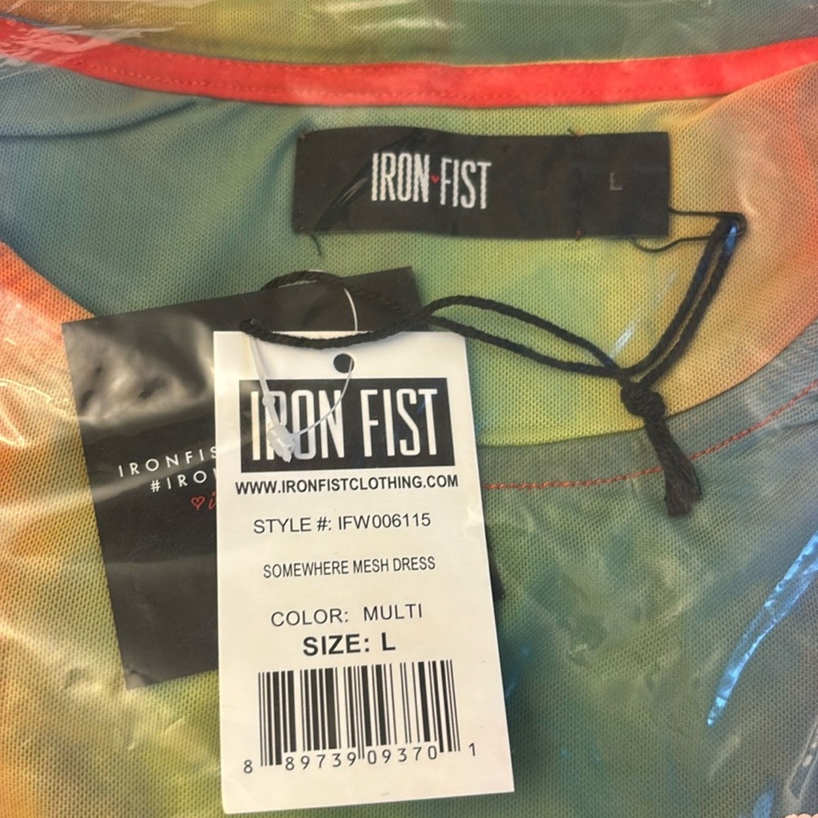 Iron Fist NEW! Iron Fist L Somewhere Rainbow Sheer Mini Dress Sequin Size L / US 10 / IT 46 - 6 Thumbnail
