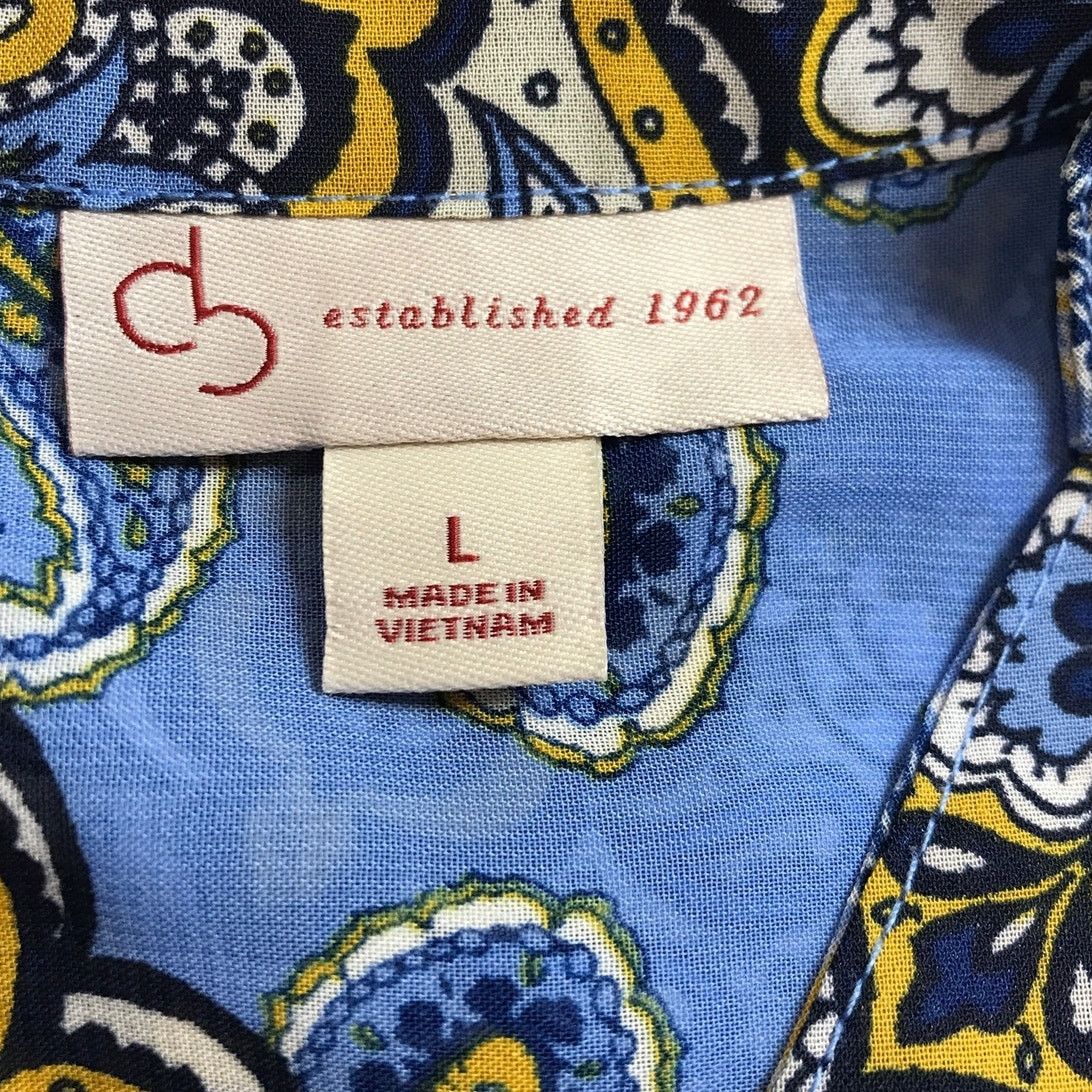 Other db Established 1962 Paisley V-Neck Short Sleeve Blouse L Size L / US 10 / IT 46 - 3 Thumbnail
