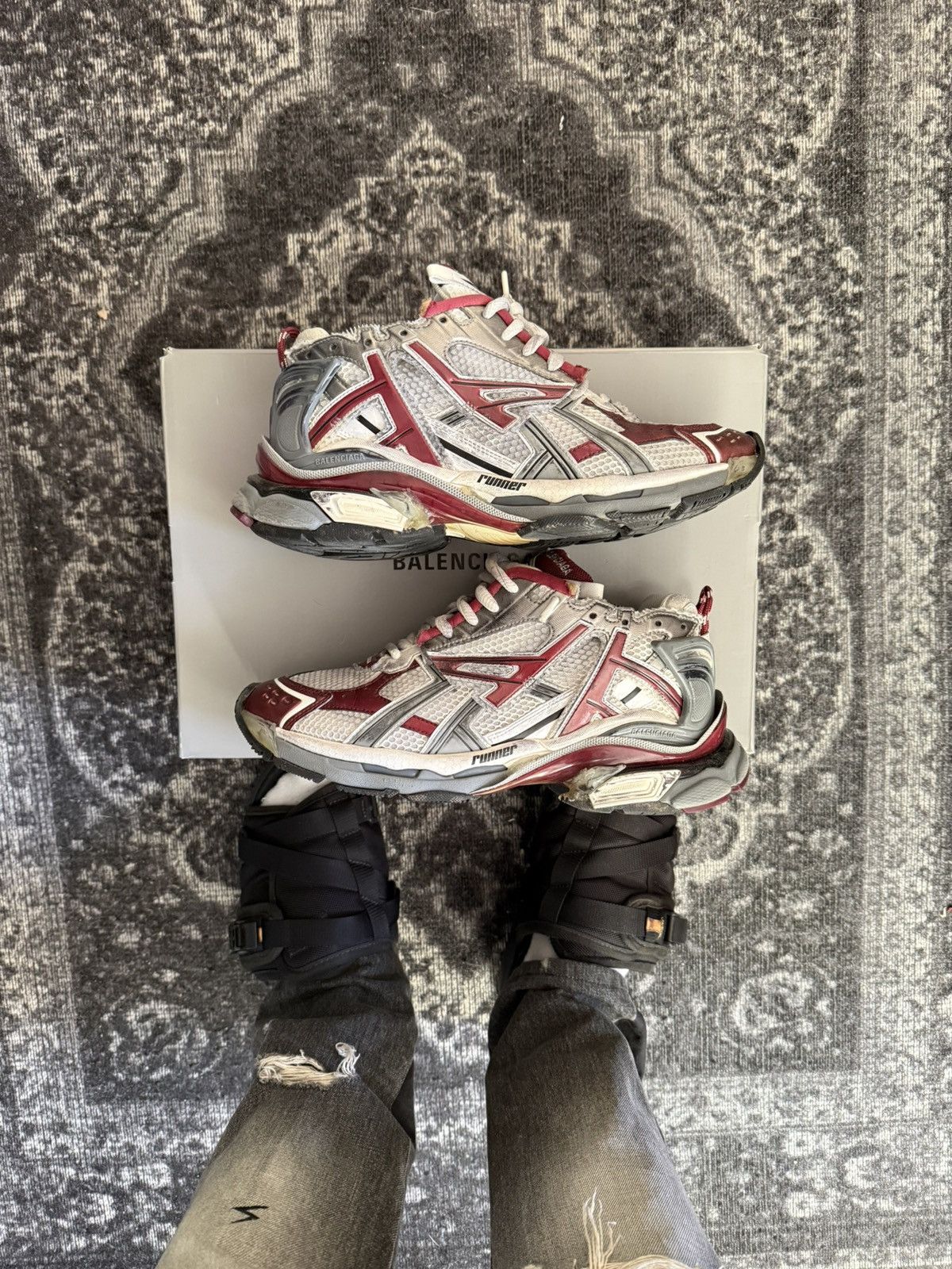 Balenciaga Balenciaga Runners Burgundy Size US 10 / EU 43 - 5 Thumbnail