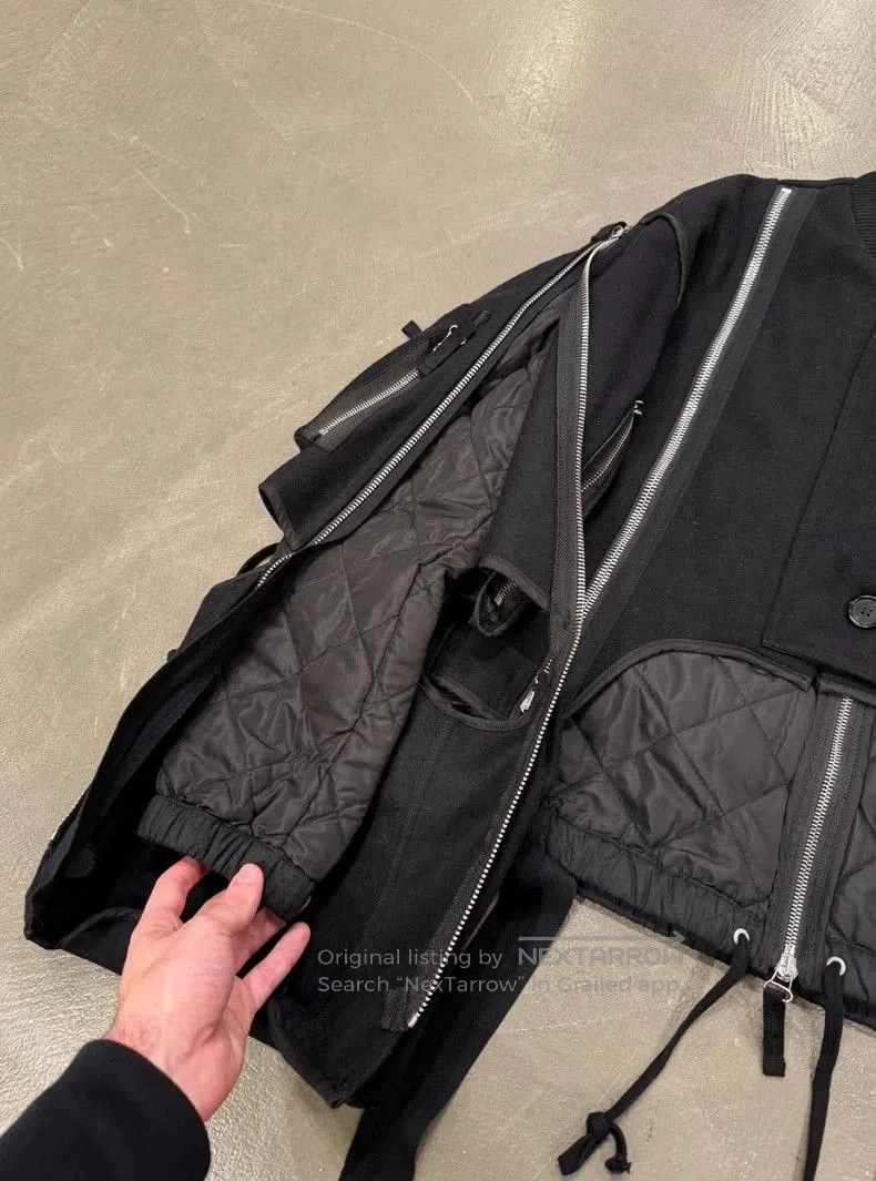 Dries Van Noten backzip double layer bomber jacket.