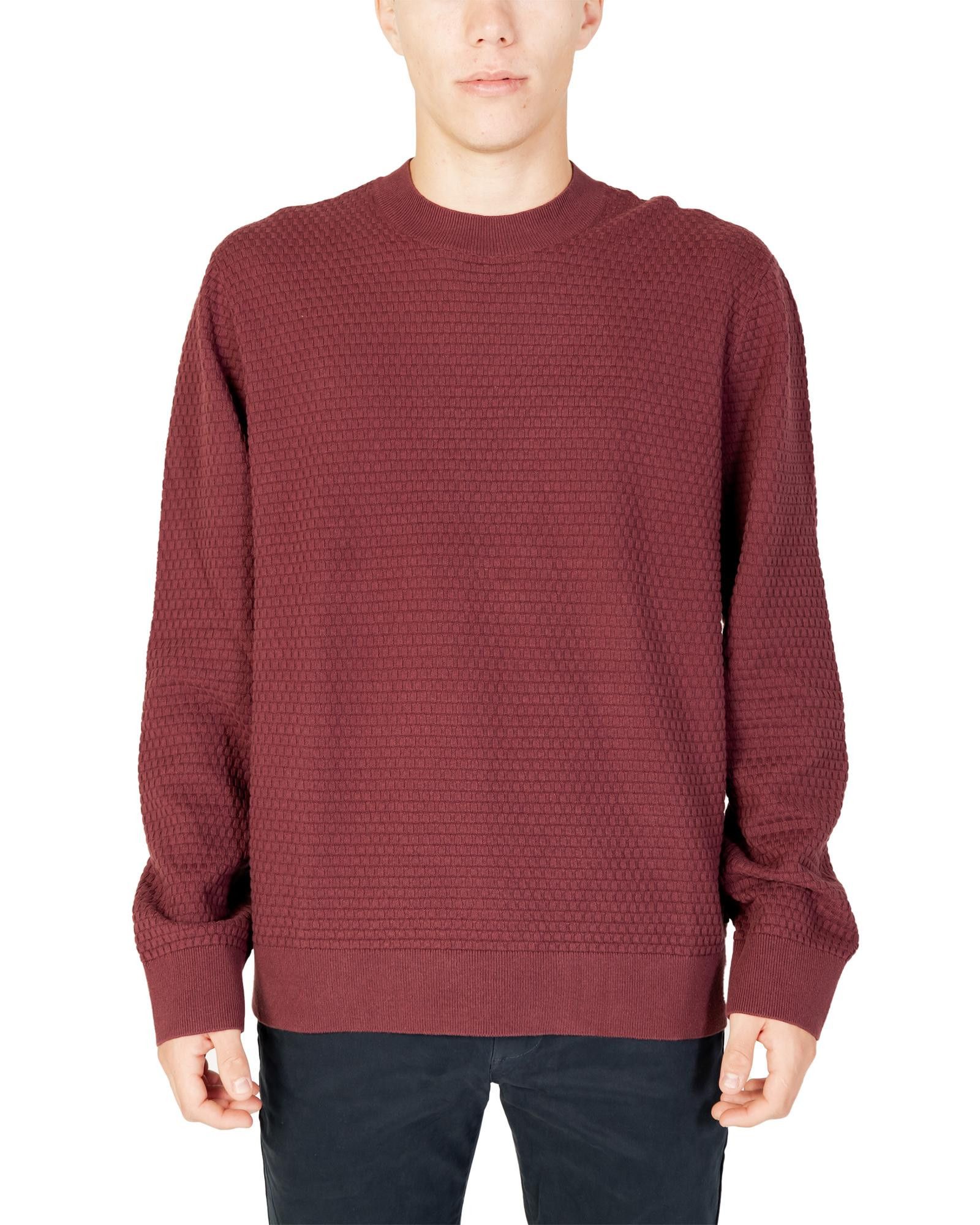 image of Armani Exchange Knitwear With Long Sleeves And Round Neck in Bordeaux, Men's (Size 2XL)