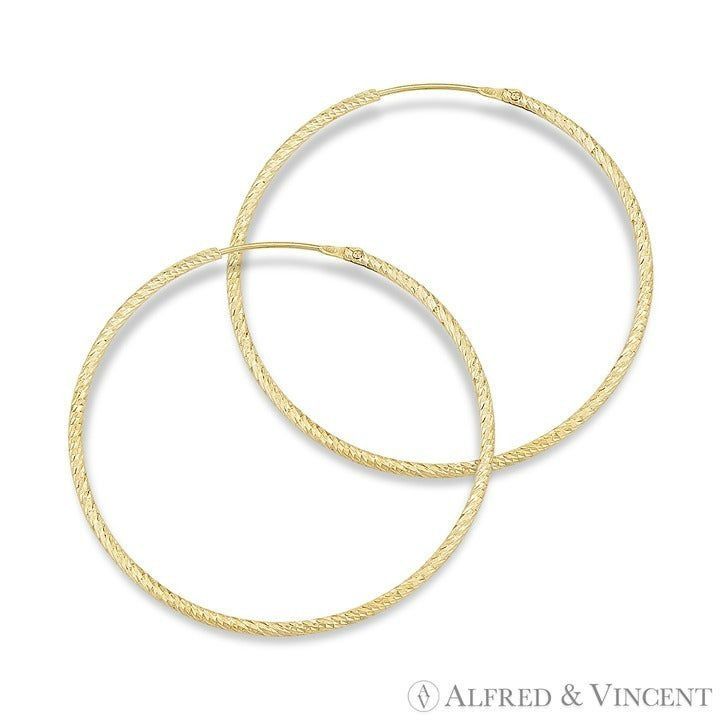 Other Diamond-Cut Pave Tue Hoop Earrings in .925 Sterling Silver Size ONE SIZE - 1 Preview