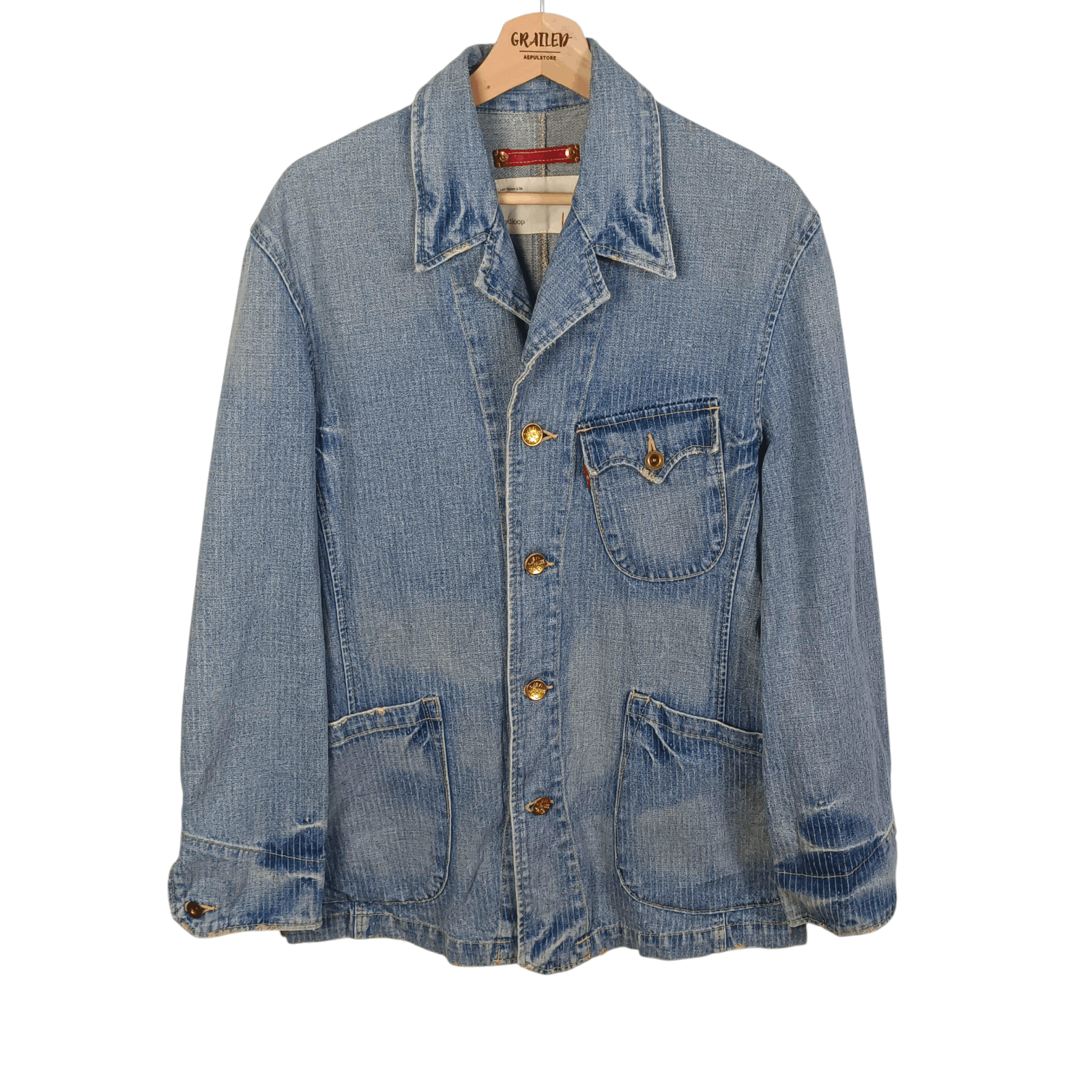 Levi's Vintage Clothing 🔥 Levi's Red Loop Hikory Chroe Denim Jacket Size US M / EU 48-50 / 2 - 1 Thumbnail