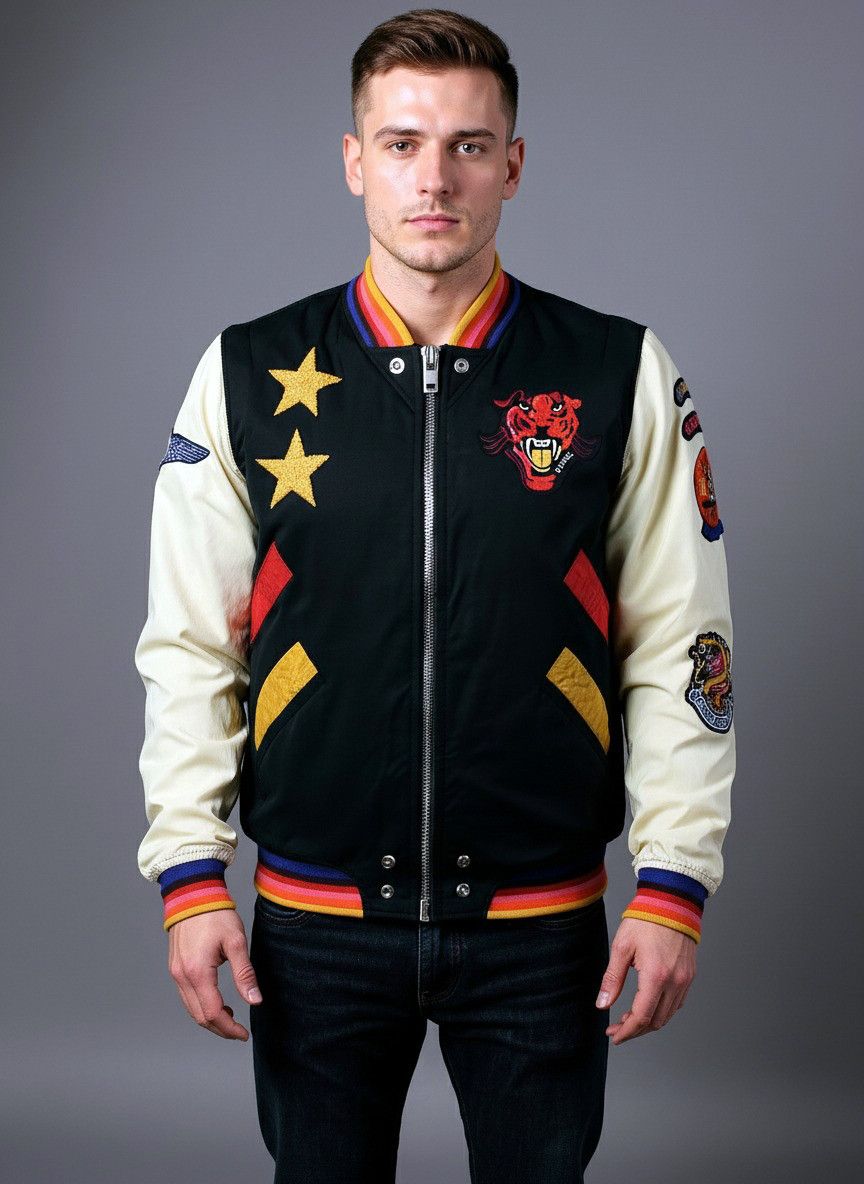 Diesel Diesel Bomber Varsity Jacket with Patches AW15 collection Size US L / EU 52-54 / 3 - 1 Thumbnail