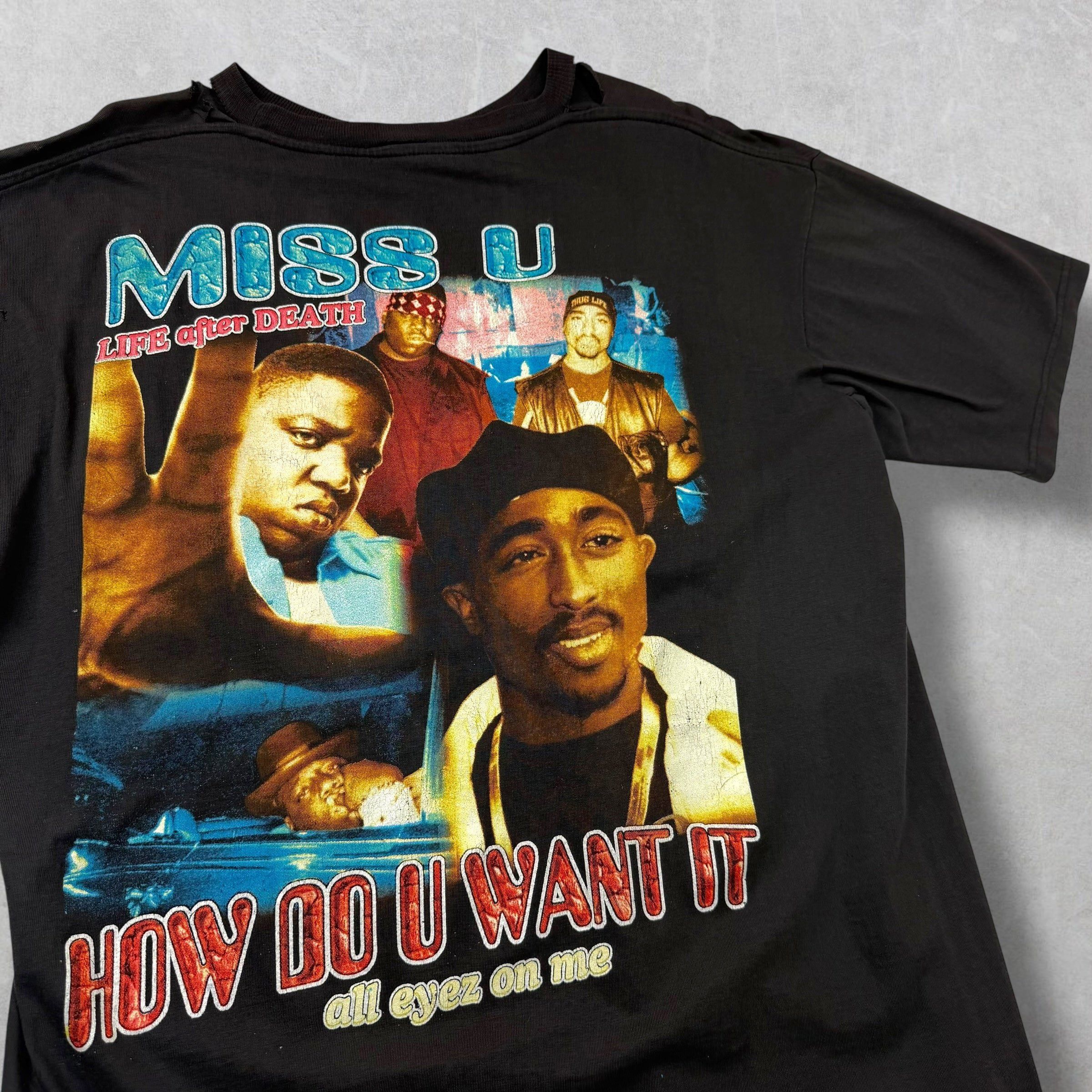 Vintage Vintage 90s Biggie Smalls Tupac Album Cover Rap Tee XL Size US XL / EU 56 / 4 - 4 Thumbnail