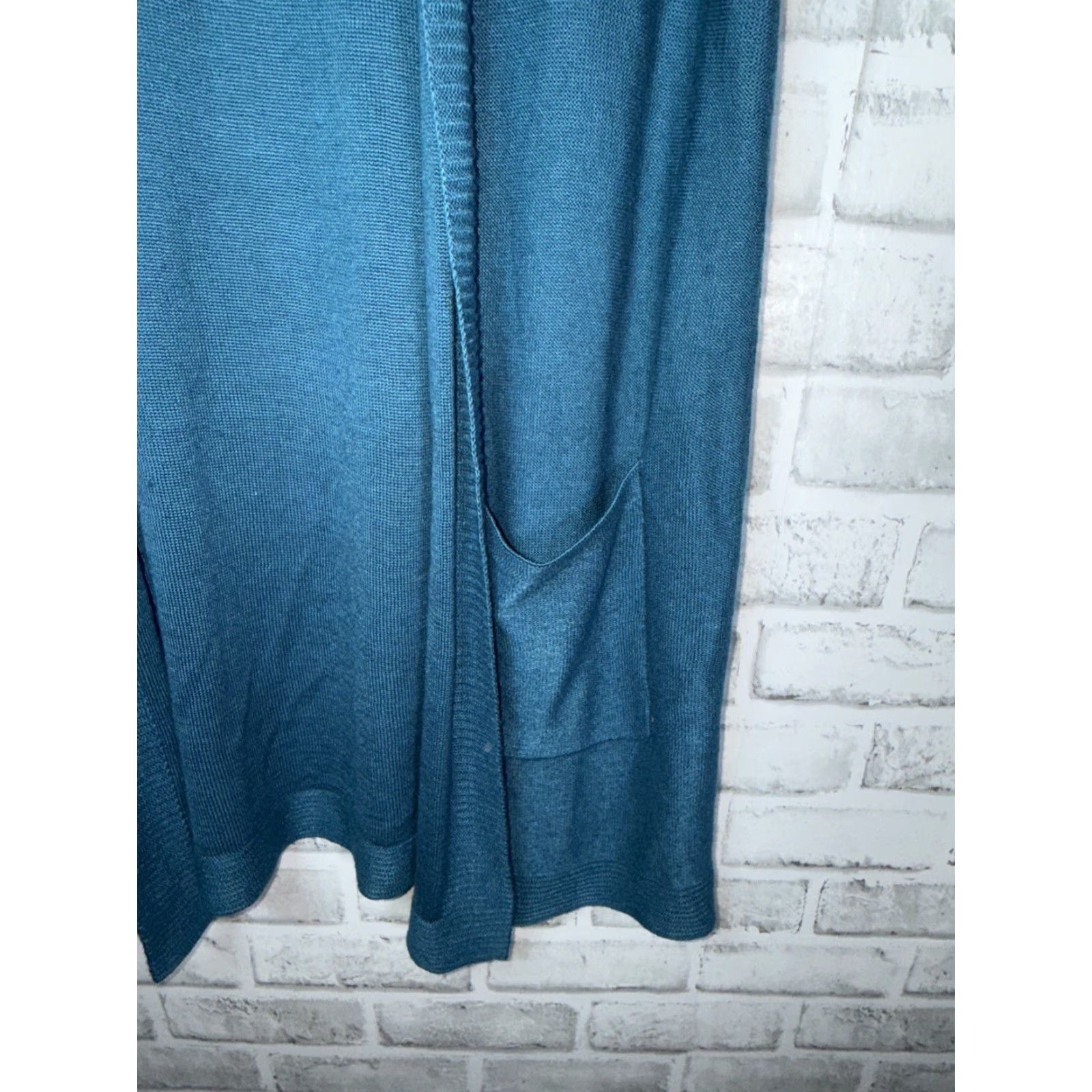 Eileen Fisher Eileen Fisher Teal Long Duster Open Front Cardigan TENCEL BLEND Womens XS Blue Cardigan Sweater Pockets Tencel Blend Size XS / US 0-2 / IT 36-38 - 5 Thumbnail