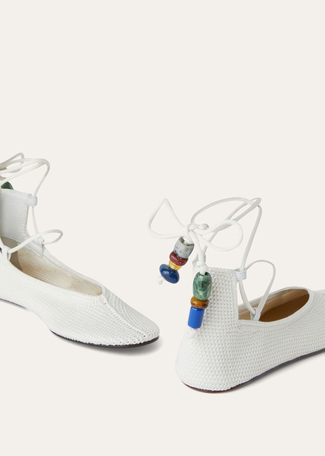 Loro Piana o1srvl11e0725 Bingin Crochet Ballerinas Flats in White Size US 6 / IT 36 - 7 Thumbnail