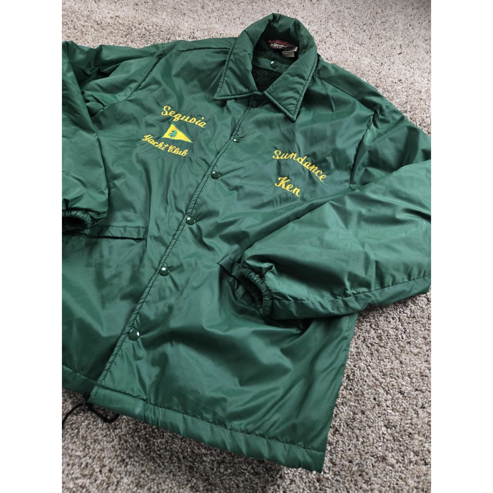 Dunbrooke VINTAGE Dunbrooke Jacket Mens L Green Nautical Yacht Club Windbreaker 80s Sequoia Nylon Snap Front Embroidered Pockets Size US L / EU 52-54 / 3 - 2 Thumbnail