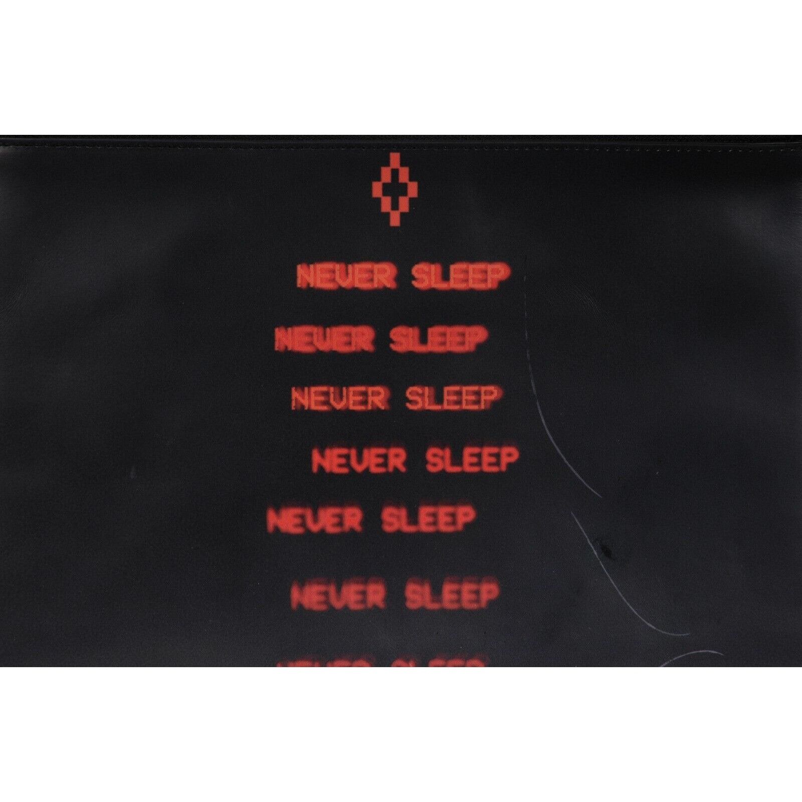 Marcelo Burlon Never Sleep Pouch Bag Black Leather Document Size ONE SIZE - 2 Thumbnail