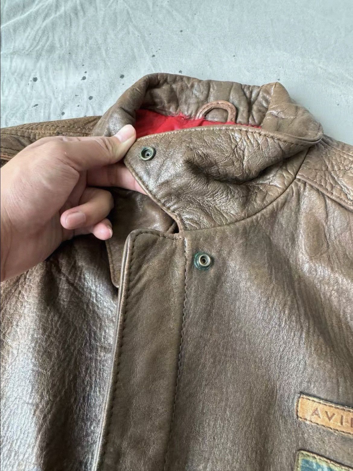 Avirex 1944 Mount n Ride Design Avirex A-2 Leather Aviator Jacket Size US L / EU 52-54 / 3 - 5 Thumbnail