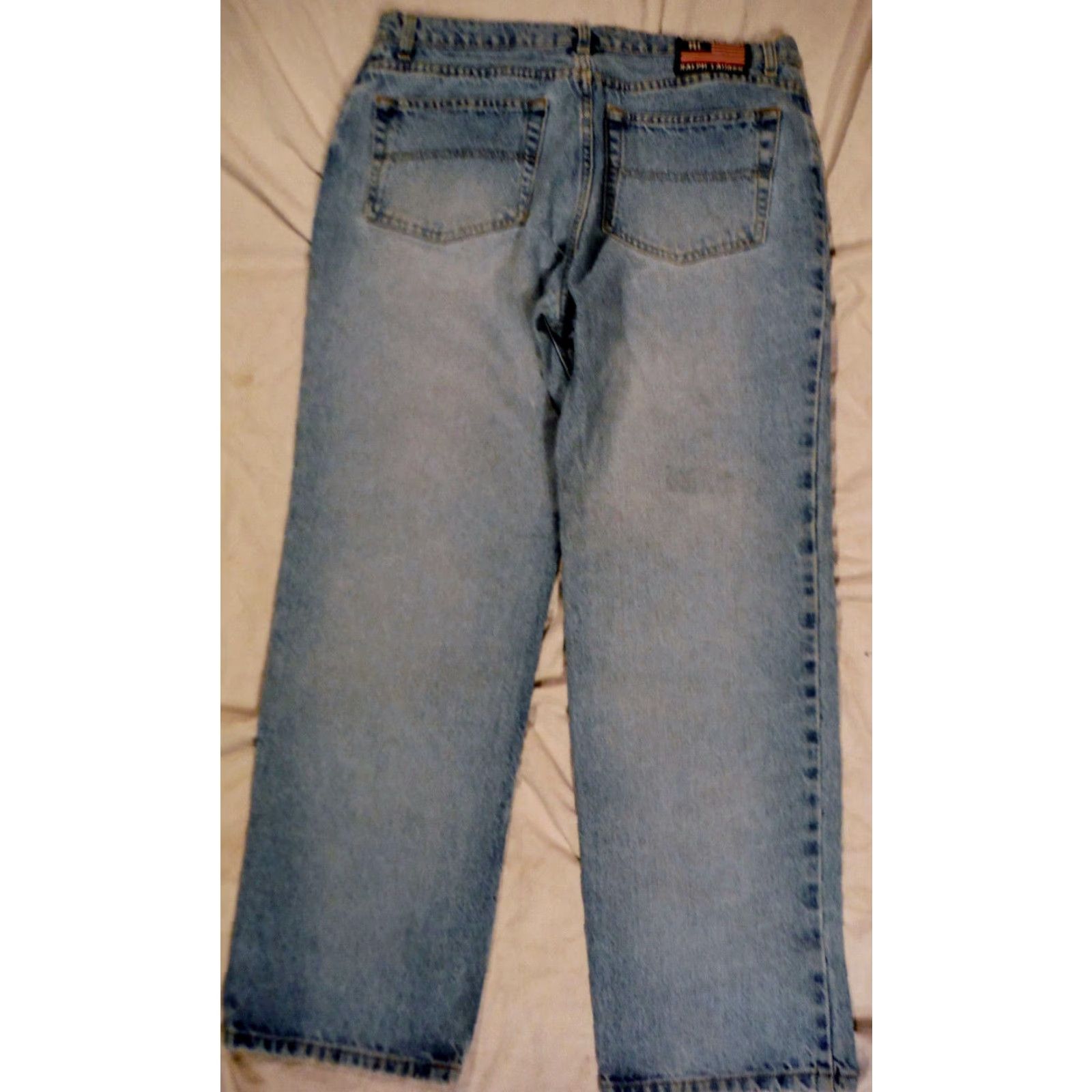 Polo Ralph Lauren VINTAGE Ralph Lauren Polo Women's Denim Jeans 36x29 90s Medium Blue Distressed Boyfriend Fit Size 36" / US 14 / IT 50 - 2 Thumbnail