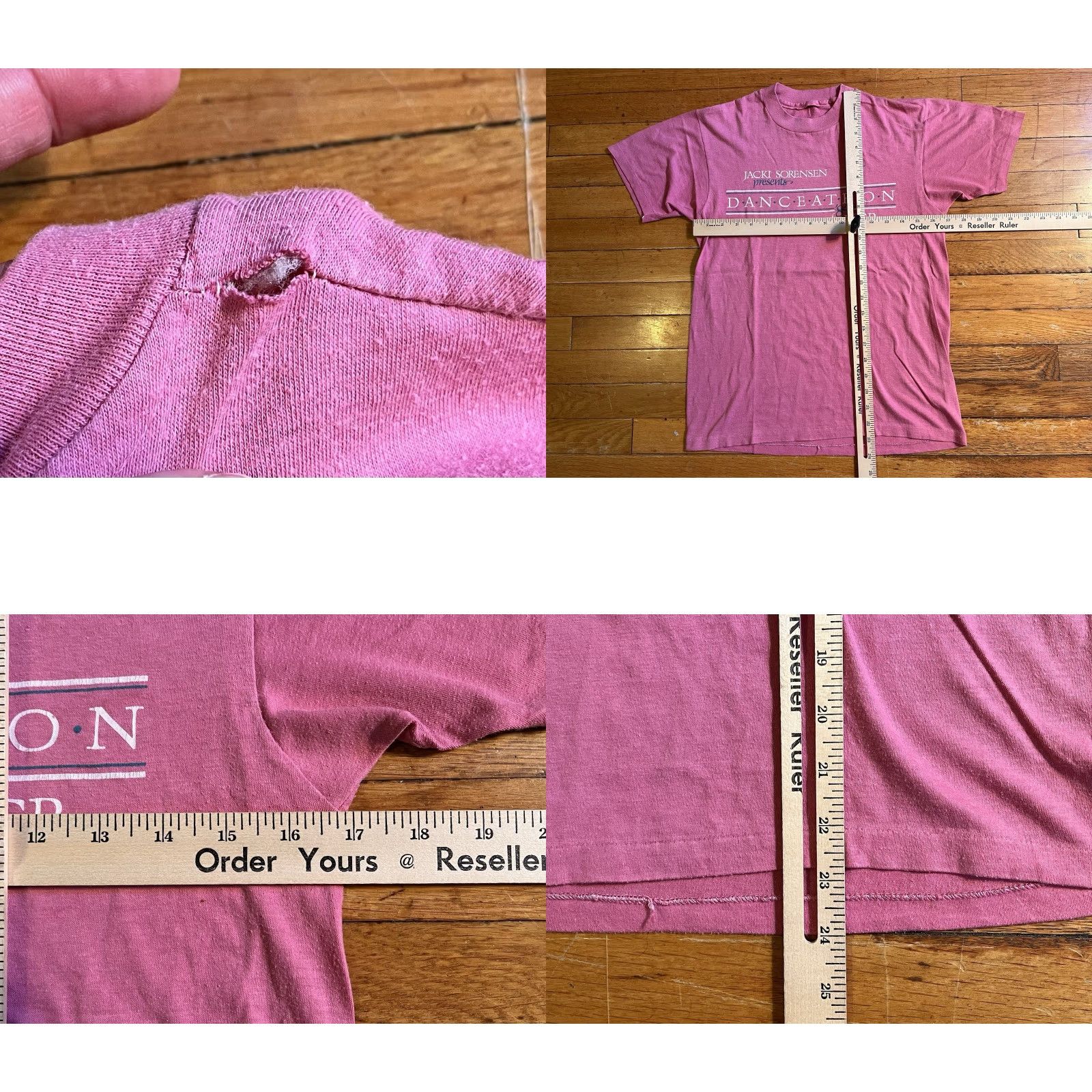 Pinko VINTAGE Jacki Sorensen Danceathon 1984 Aerobics Shirt S Pink Single Stitch 80s Size S / US 4 / IT 40 - 8 Thumbnail