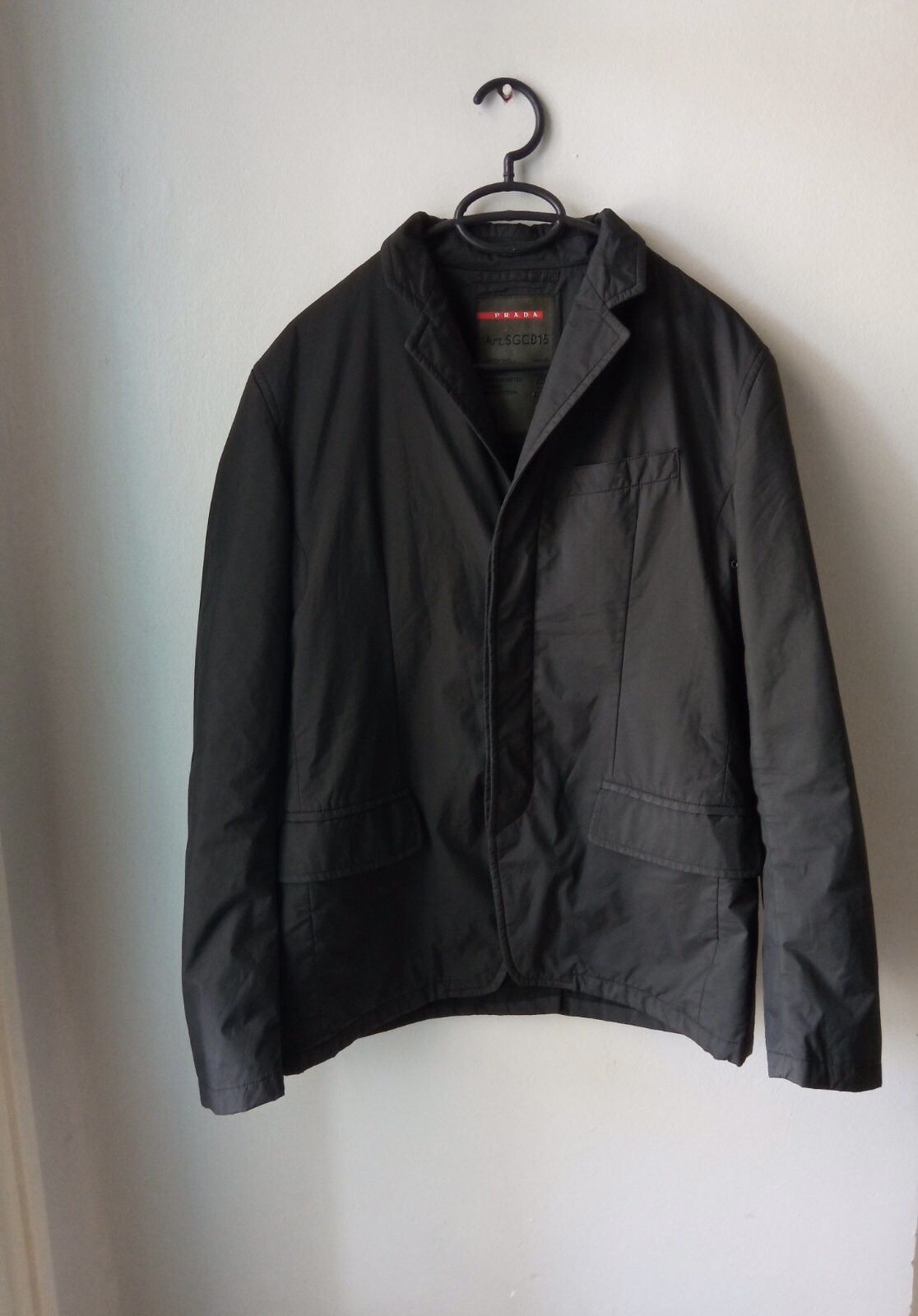 Prada Prada - Vintage Nylon Black Leather Tab Blazer Size US M / EU 48-50 / 2 - 1 Thumbnail