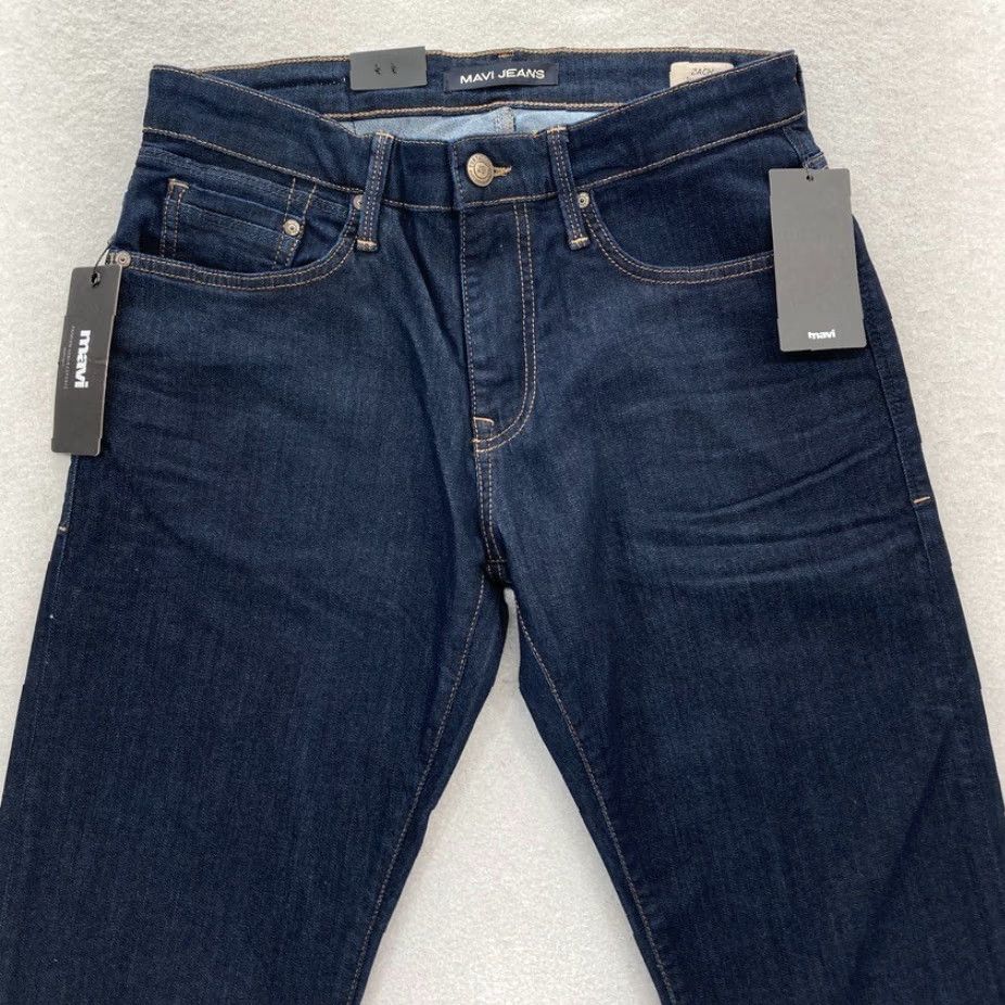 Vintage Mavi Jeans Zach Mens 30x34 Straight Leg Dark Wash Blue Stretch Denim Mid Rise Jeans Size US 30 / EU 46 - 2 Thumbnail
