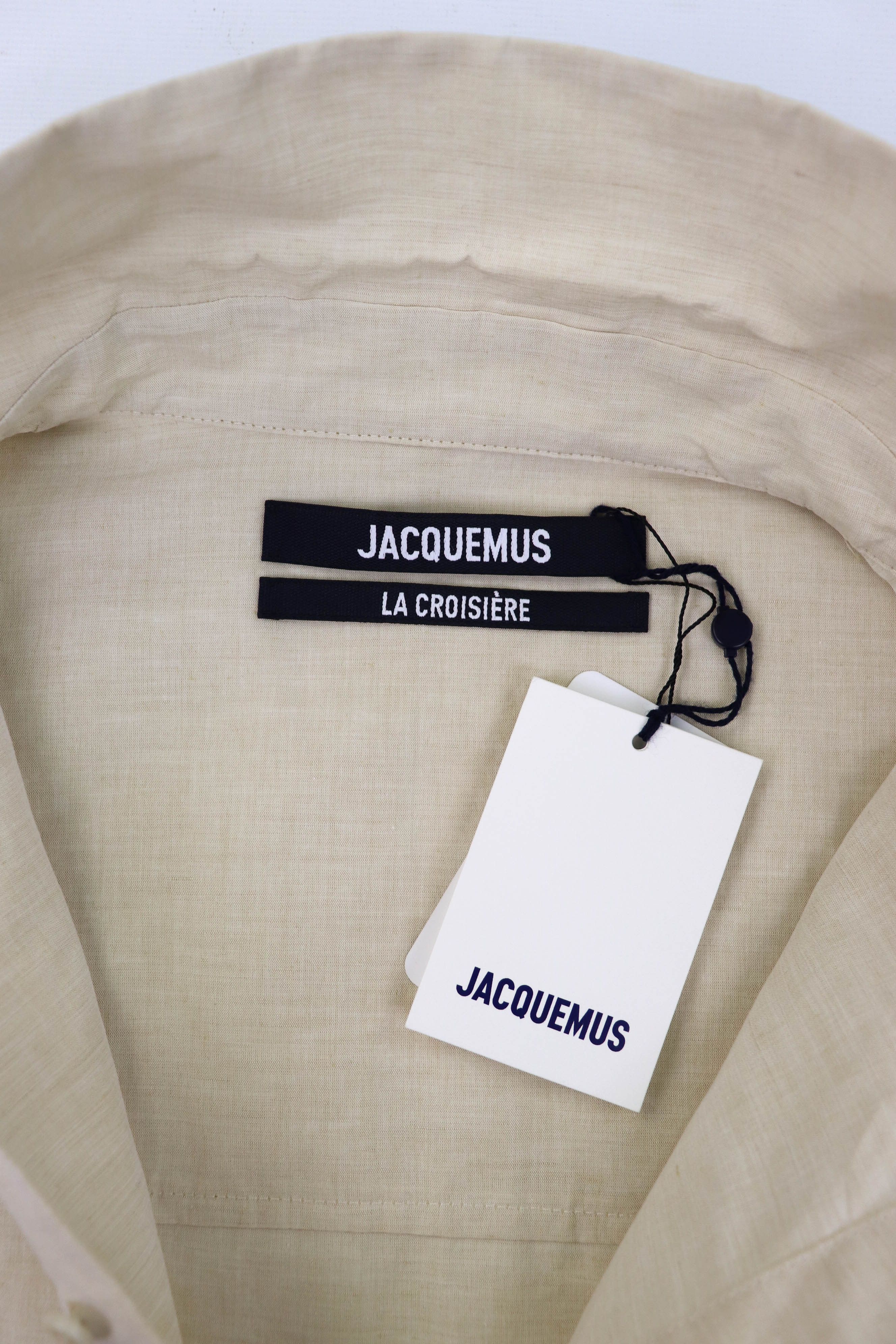 Jacquemus The Jacquemus La Croisiere Beige Linen Blend Oversized Shirt Size US XL / EU 56 / 4 - 11 Thumbnail
