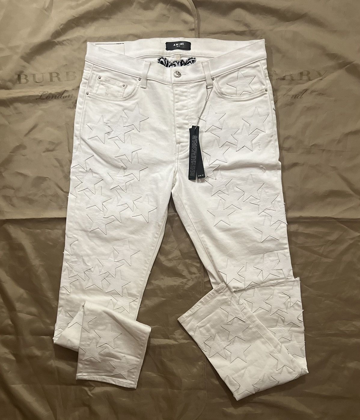 Amiri Amiri x Chemist White Star Patch Jeans size 36 $2500 Size US 36 / EU 52 - 1 Thumbnail