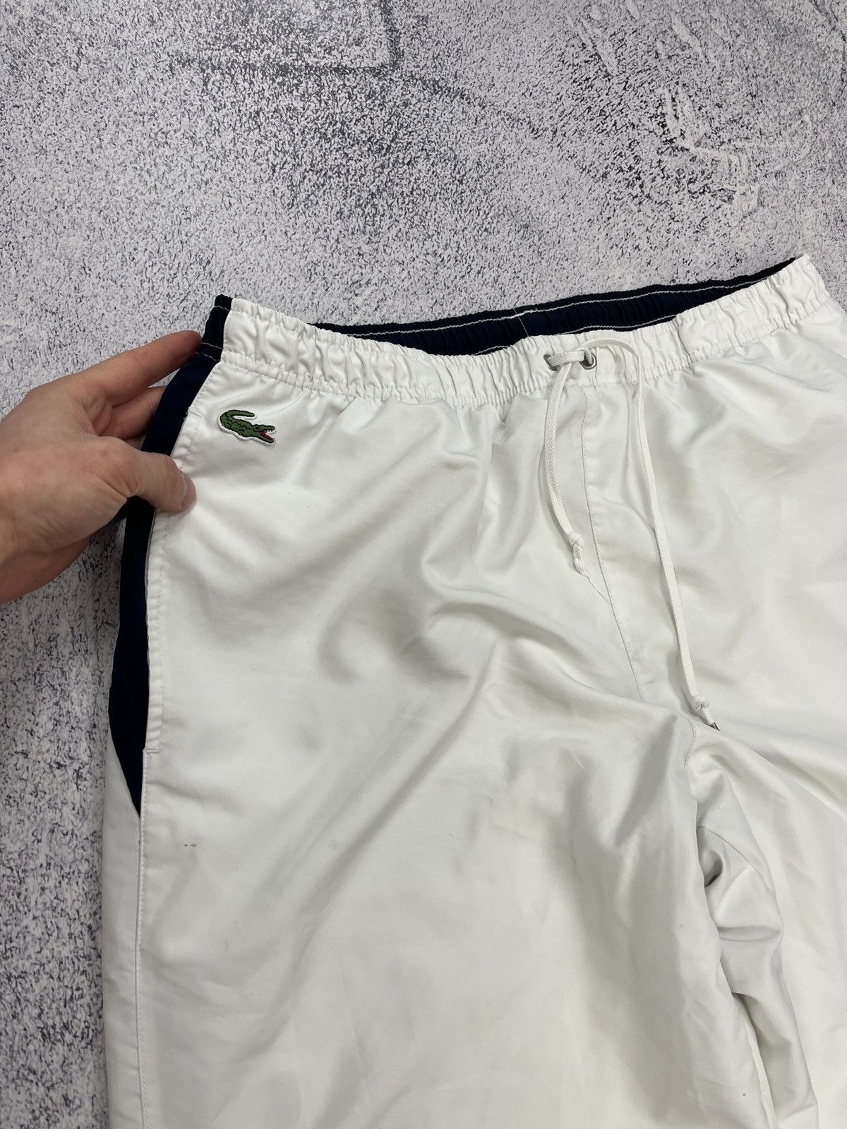 Lacoste × Vintage Vintage Lacoste White Nylon Track Pants Y2K Drill Style Rare Size US 38 / EU 54 - 8 Thumbnail